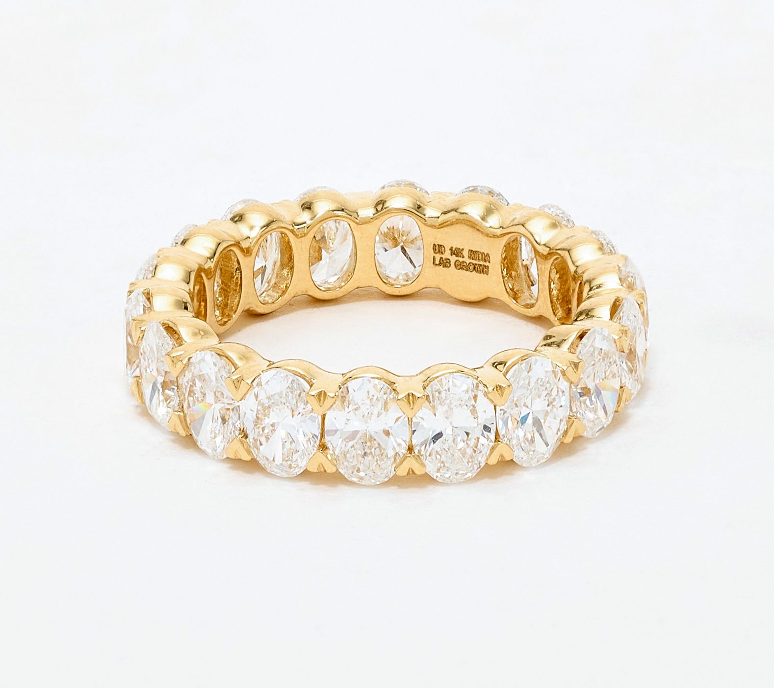 Fire Light Lab Grown Diamonds 5 cttw Oval Cut Eternity Band 14k Gold