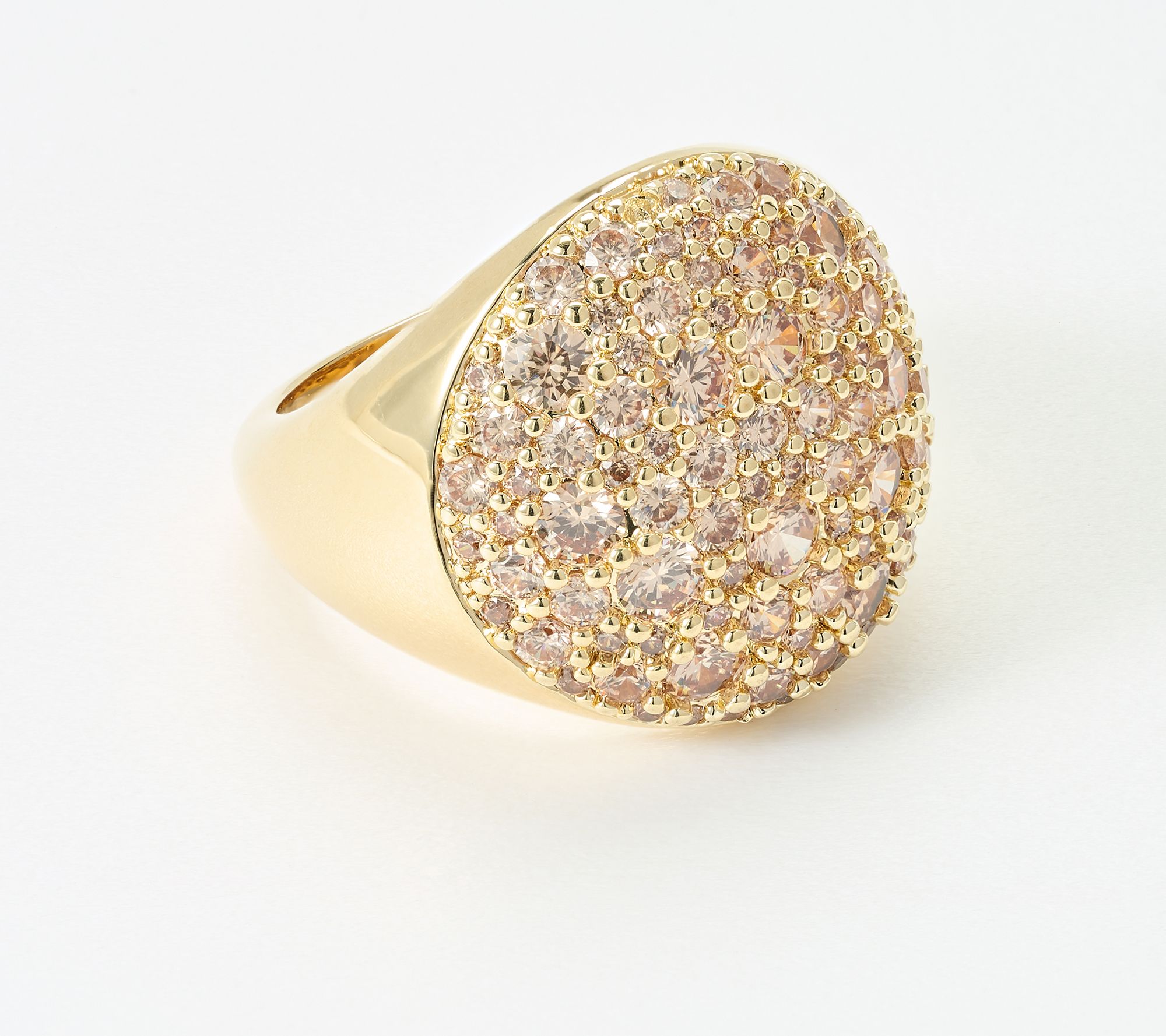 Diamonique Italia Bronze Bold Pave Cocktail Ring