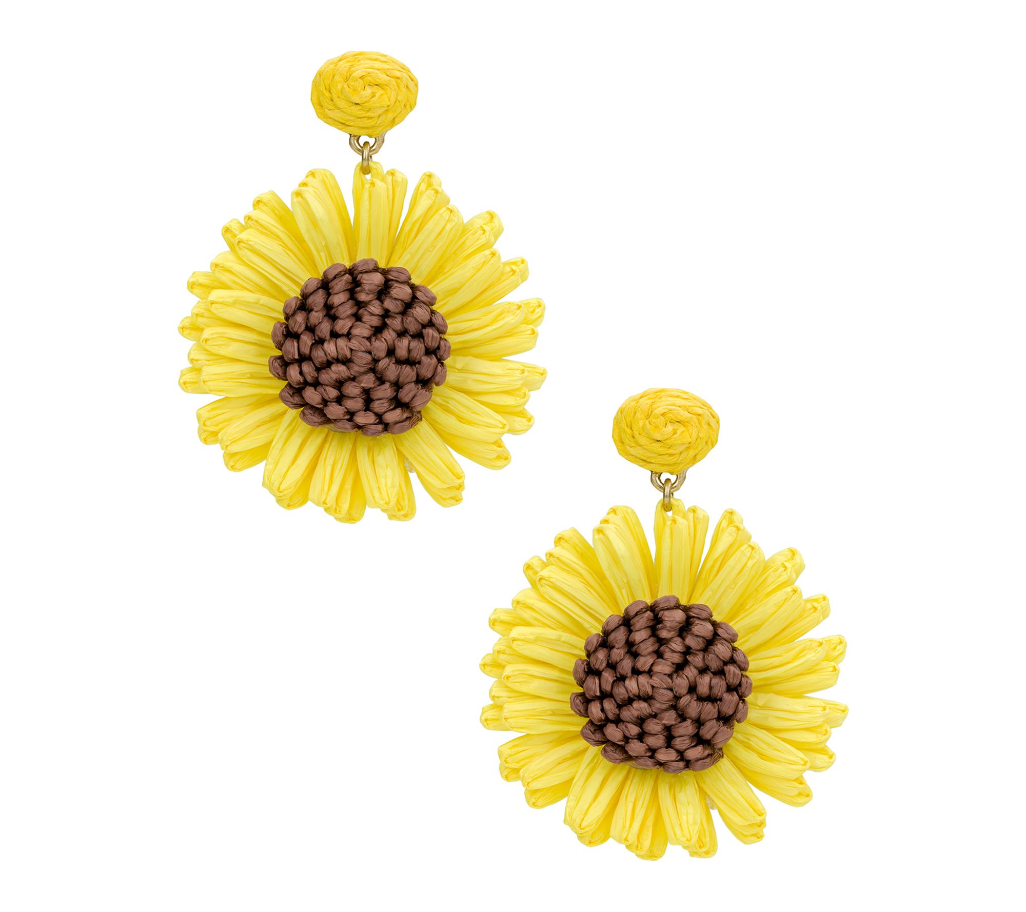  Patricia Nash Raffia Collection Sunflower Earrings