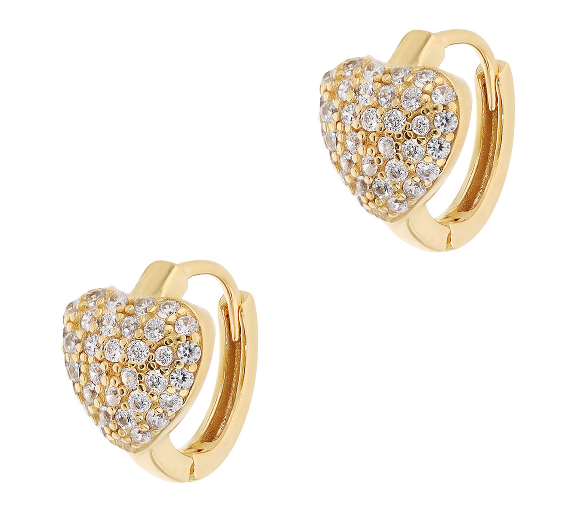Diamonique Italia Bronze Heart Huggie Hoop Earrings