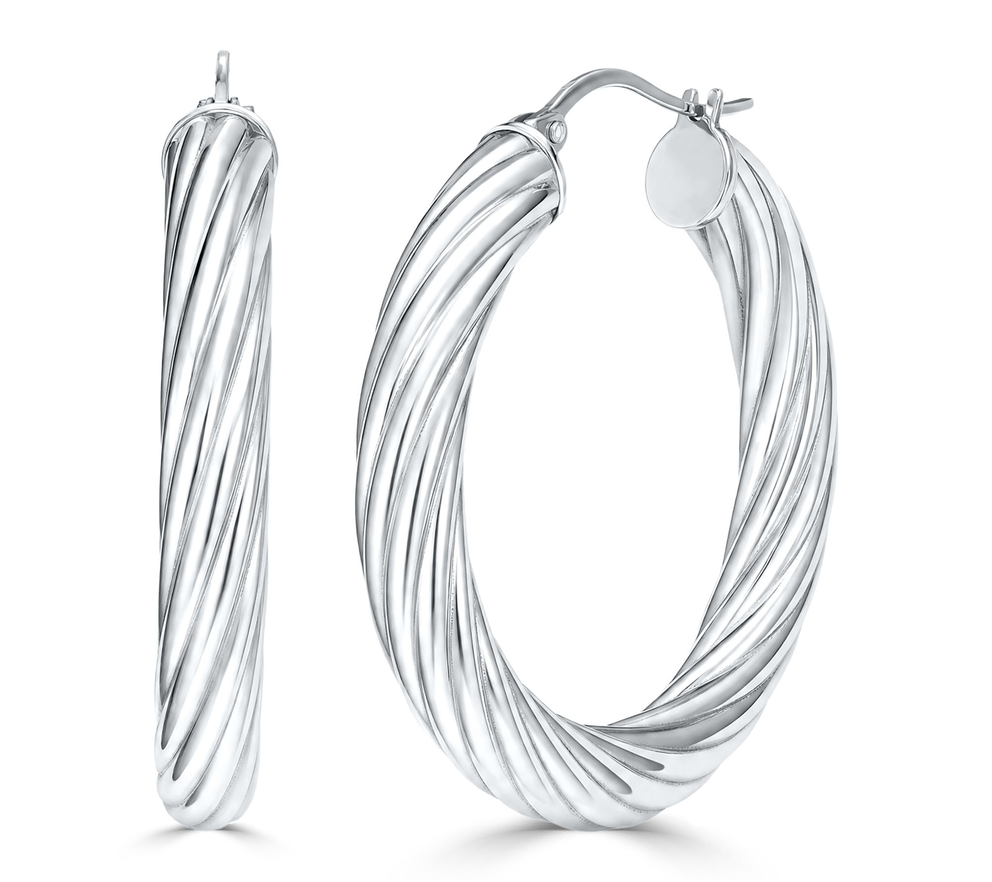 Steel By Design Twisted Cable Hoop Earrings