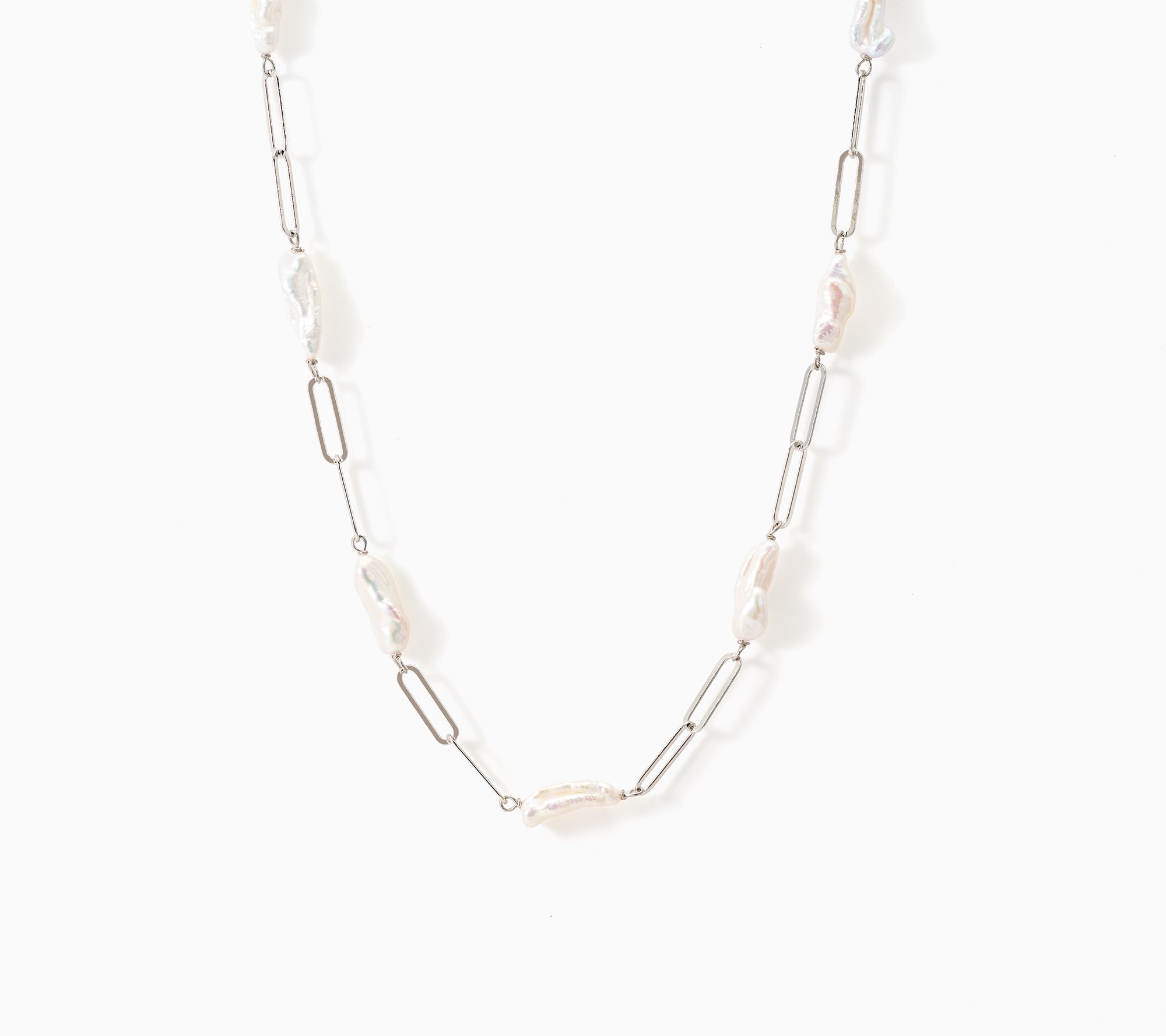Honora Bronze Cultured Pearl Liquid Paperclip Chain Necklace, 36"