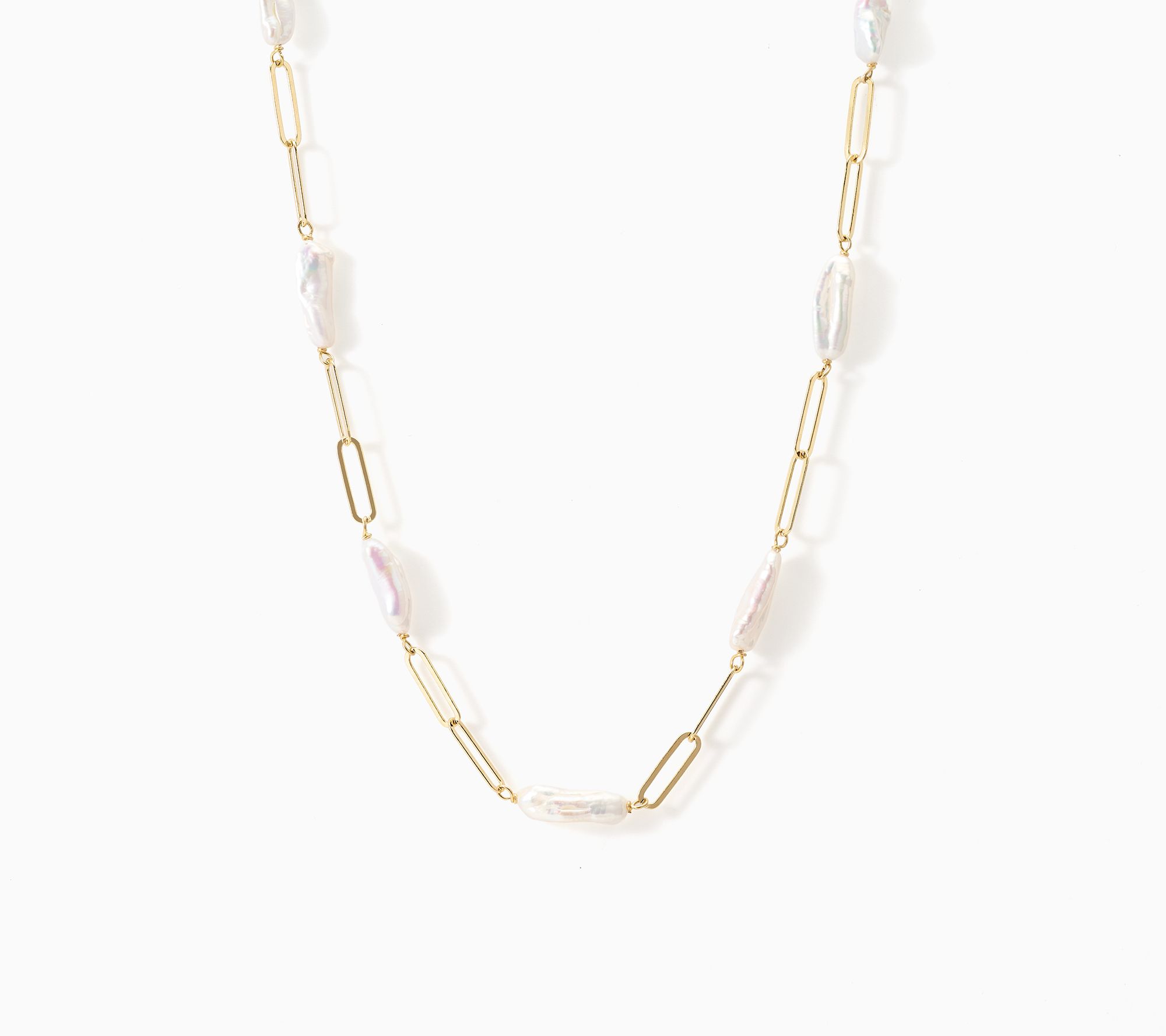 Honora Bronze Cultured Pearl Liquid Paperclip Chain Necklace, 36"