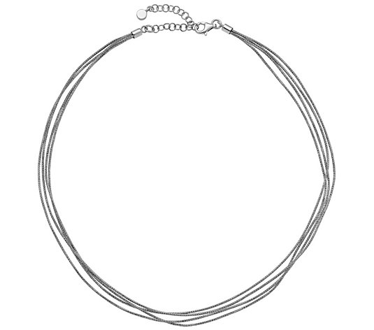 Italian Silver Multi-Strand Omega Necklace