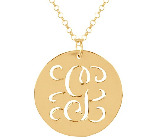 14K Gold-Plated Sterling Personalized Initial Script Pendant