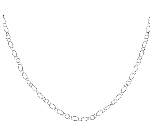 Sterling Silver 42" Twisted Rope Link Necklace,26.4g
