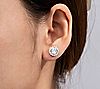 Diamonique 100-Facet Halo Stud Earrings, Platinum Clad, 3 of 4