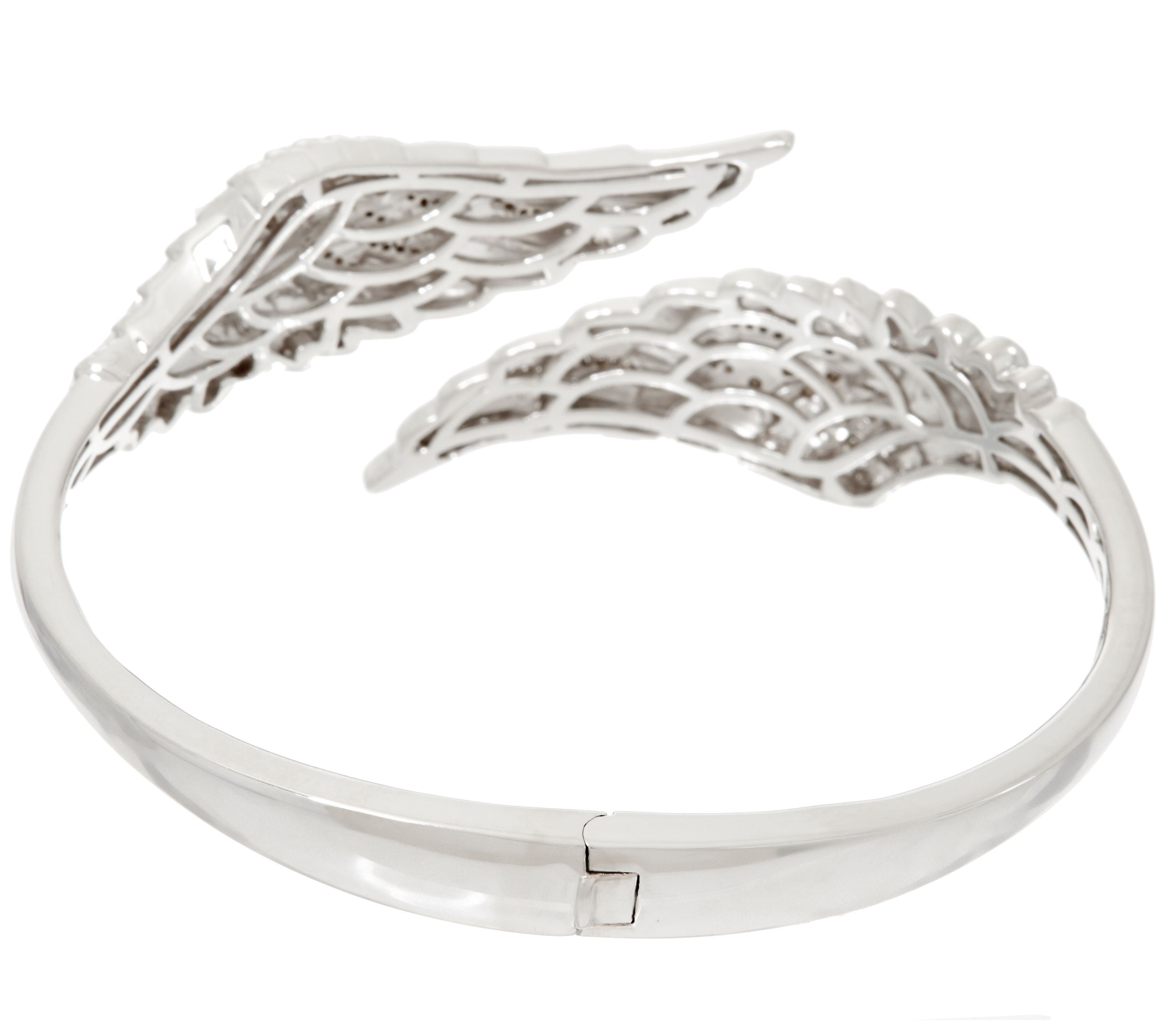 Angel Wing Diamond Bangle Sterling, 1/3 cttw, by Affinity