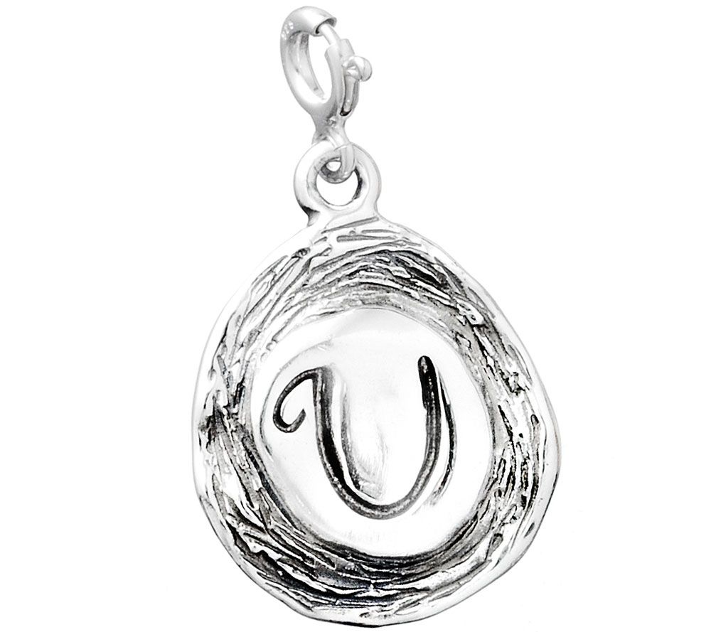 Hagit Sterling Carved Initial Charm