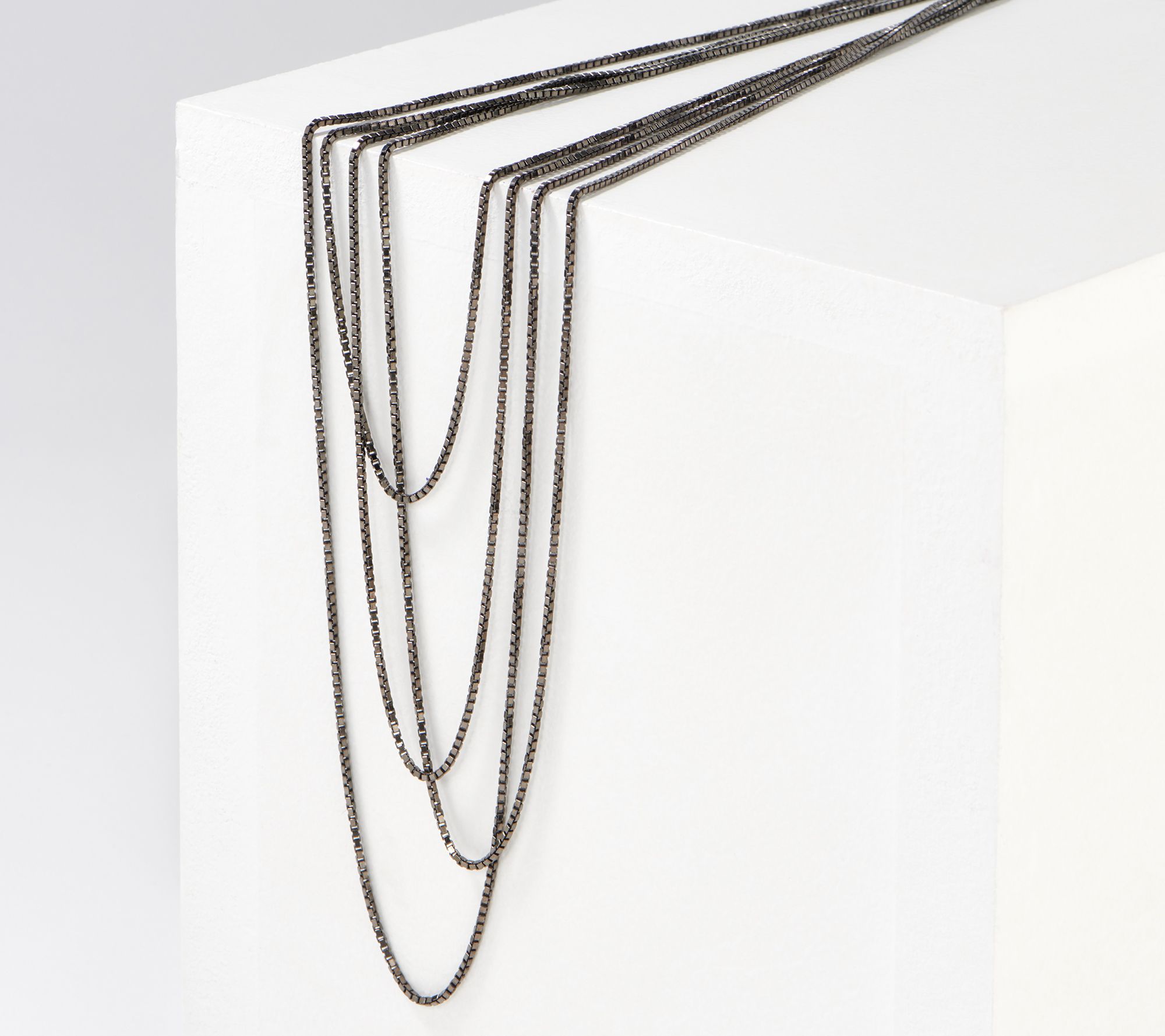  Italian Silver 100" Box Chain Necklace, Sterling Silver 27.0g - J361147