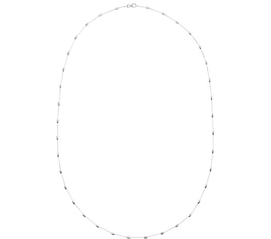 UltraFine Silver 30" Diamond-Cut Oval Bead Necklace 6.7g