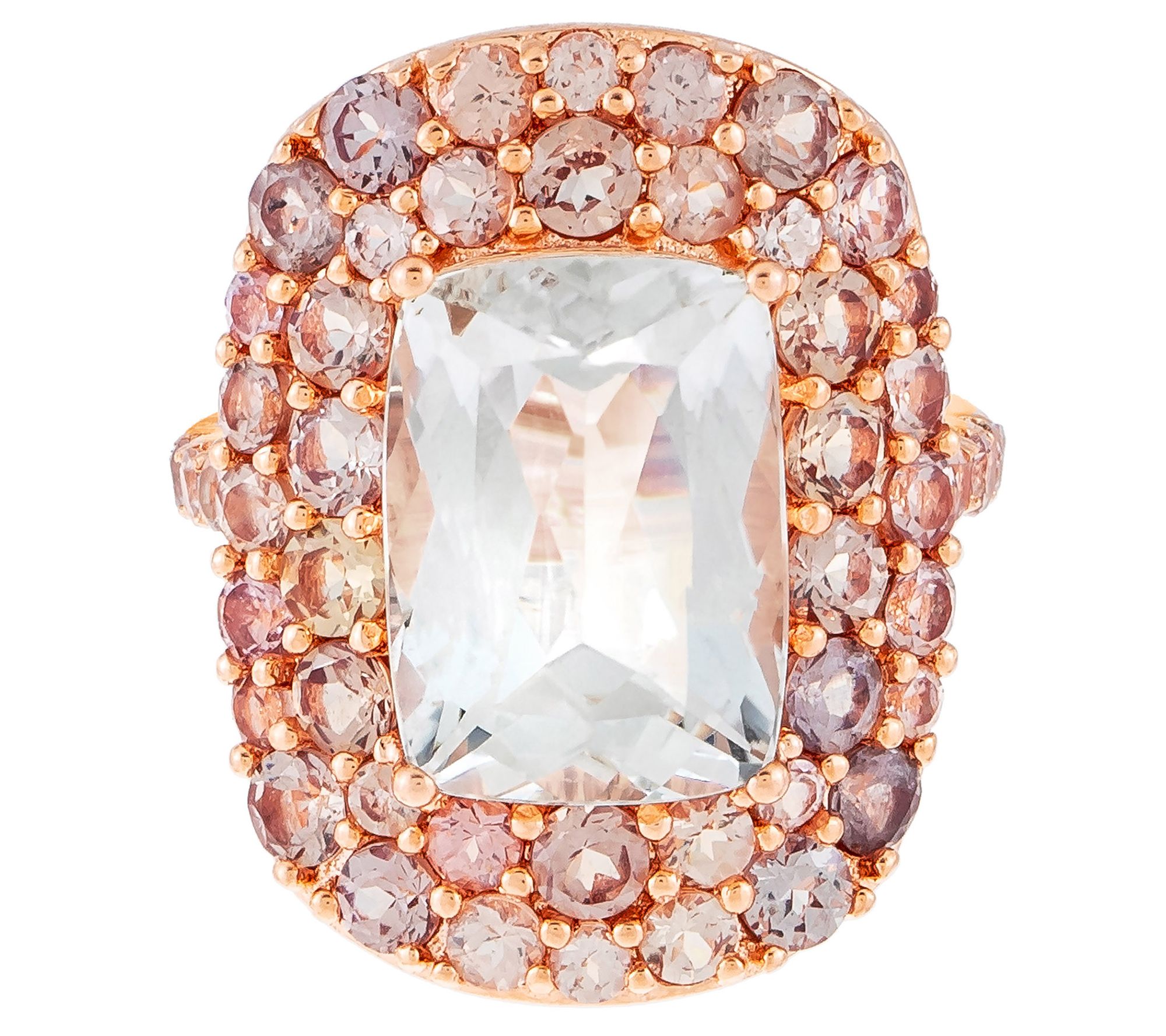 14K Rose Gold Plated 8.40 cttw Multi-Gemstone C ocktail Ring - QVC.com