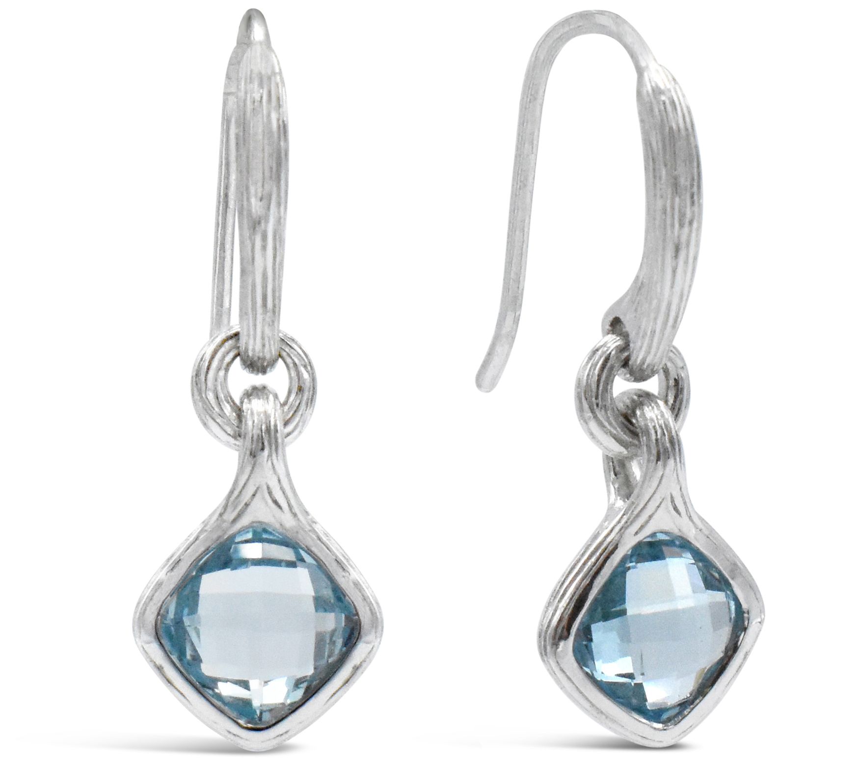Ariva Sterling Silver Blue Topaz Dangle Earrings - QVC.com