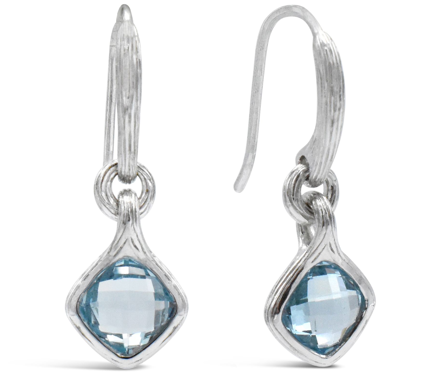 Ariva Sterling Silver Blue Topaz Dangle Earrings