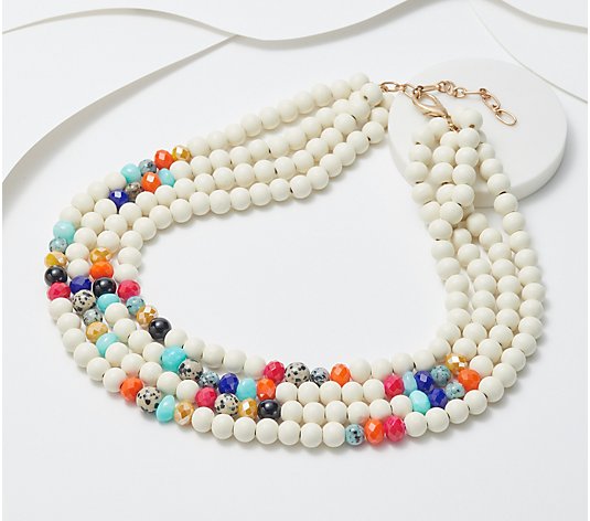 Susan Graver Multi-Strand Beaded Necklace