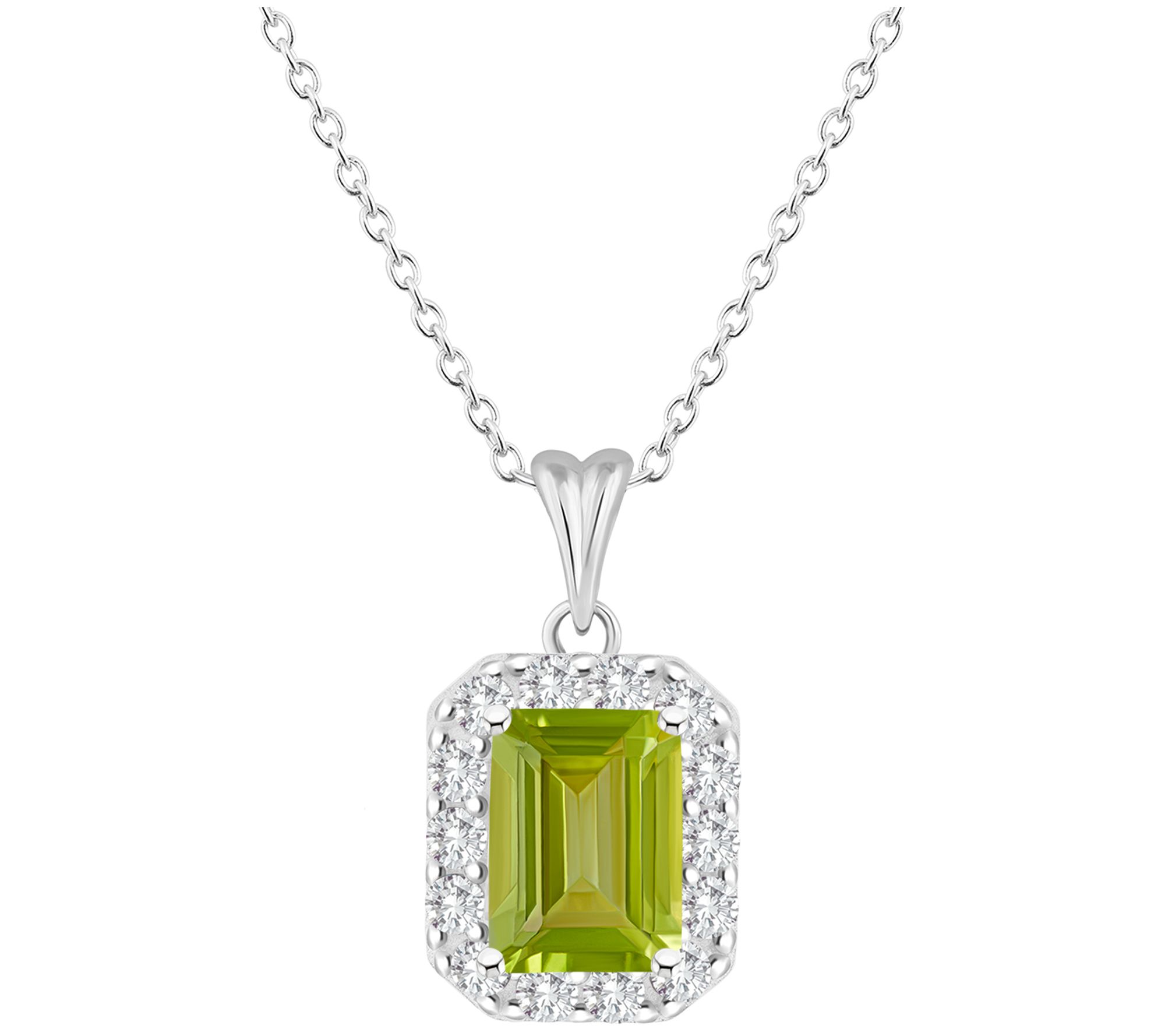 Affinity Gem Multi-Gemstone Halo Pendant w/ Cha in, Sterling