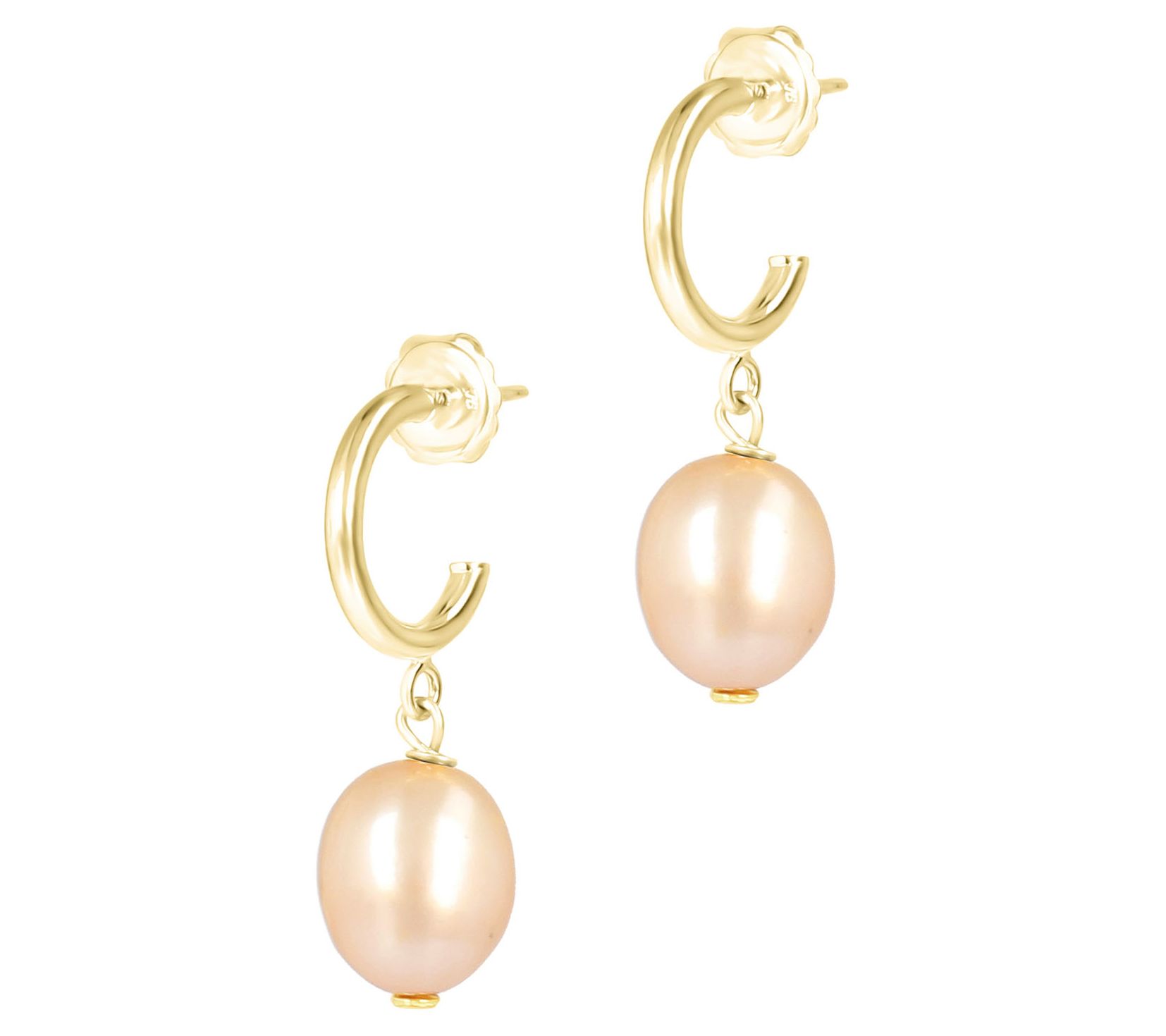 Honora Mini Hoop Cultured Pearl Dangle Earrings, 14K Plated
