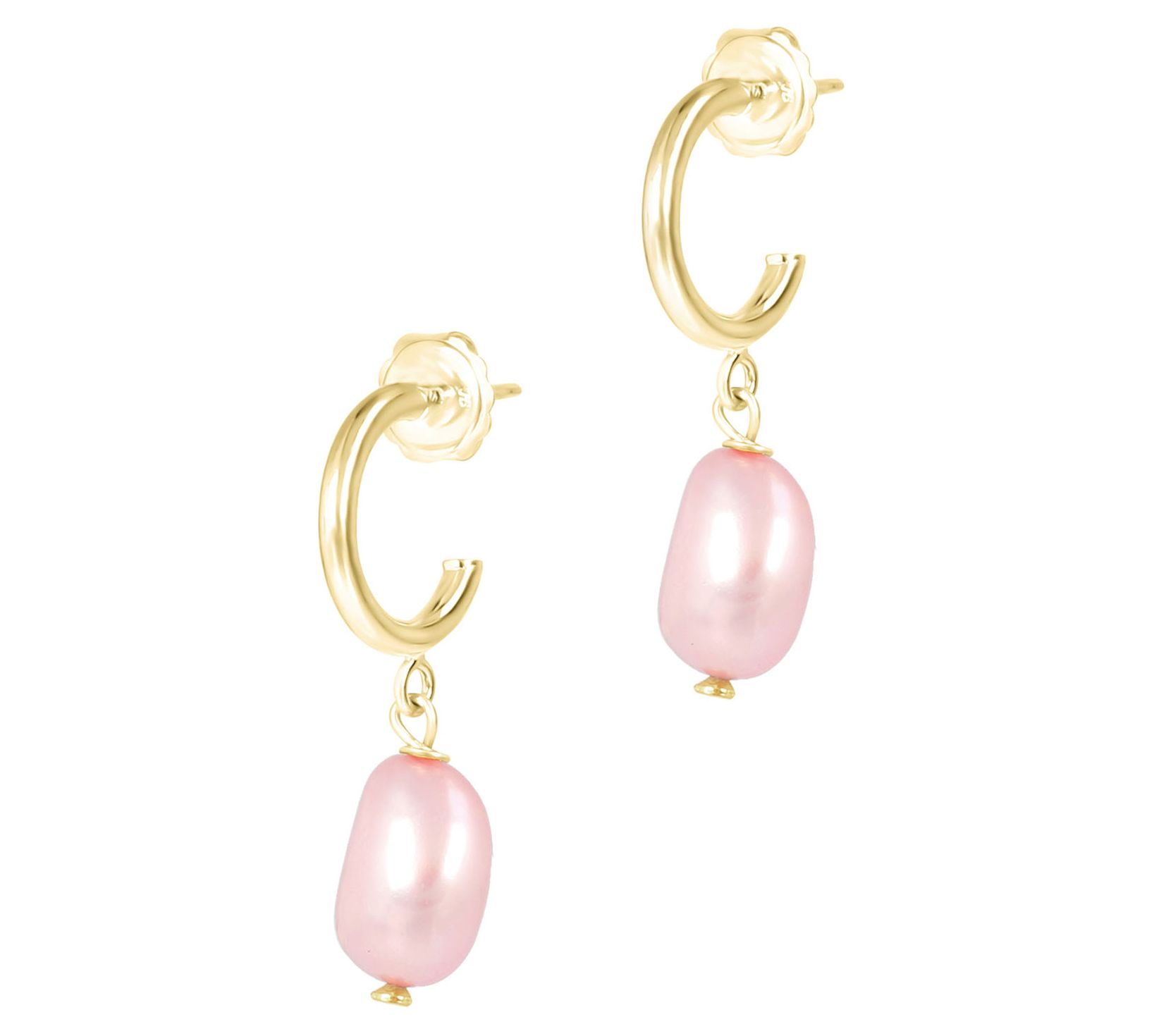 Honora Mini Hoop Cultured Pearl Dangle Earrings, 14K Plated