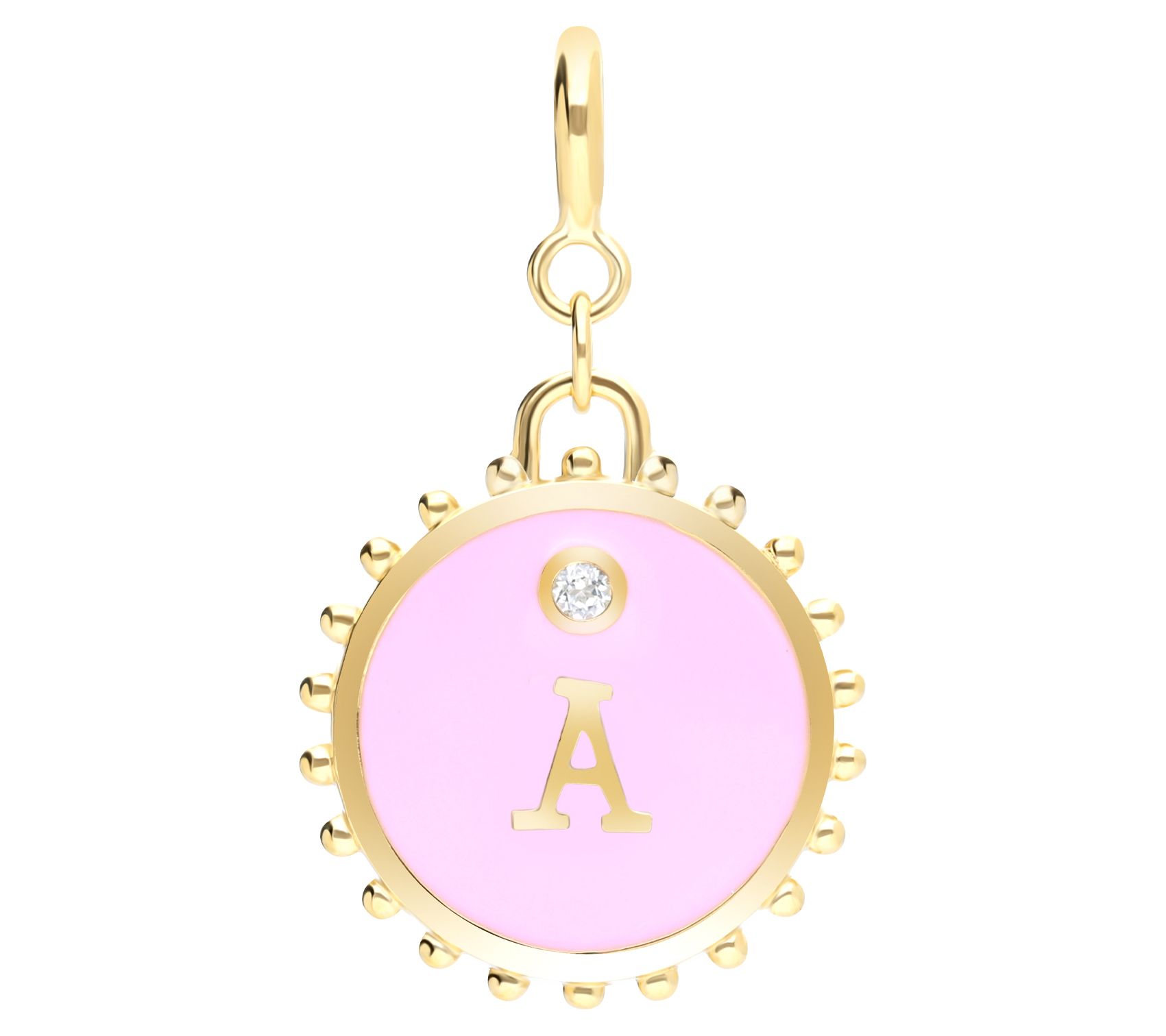 Elyse Ryan 14K Gold Clad White Topaz Initial Charm