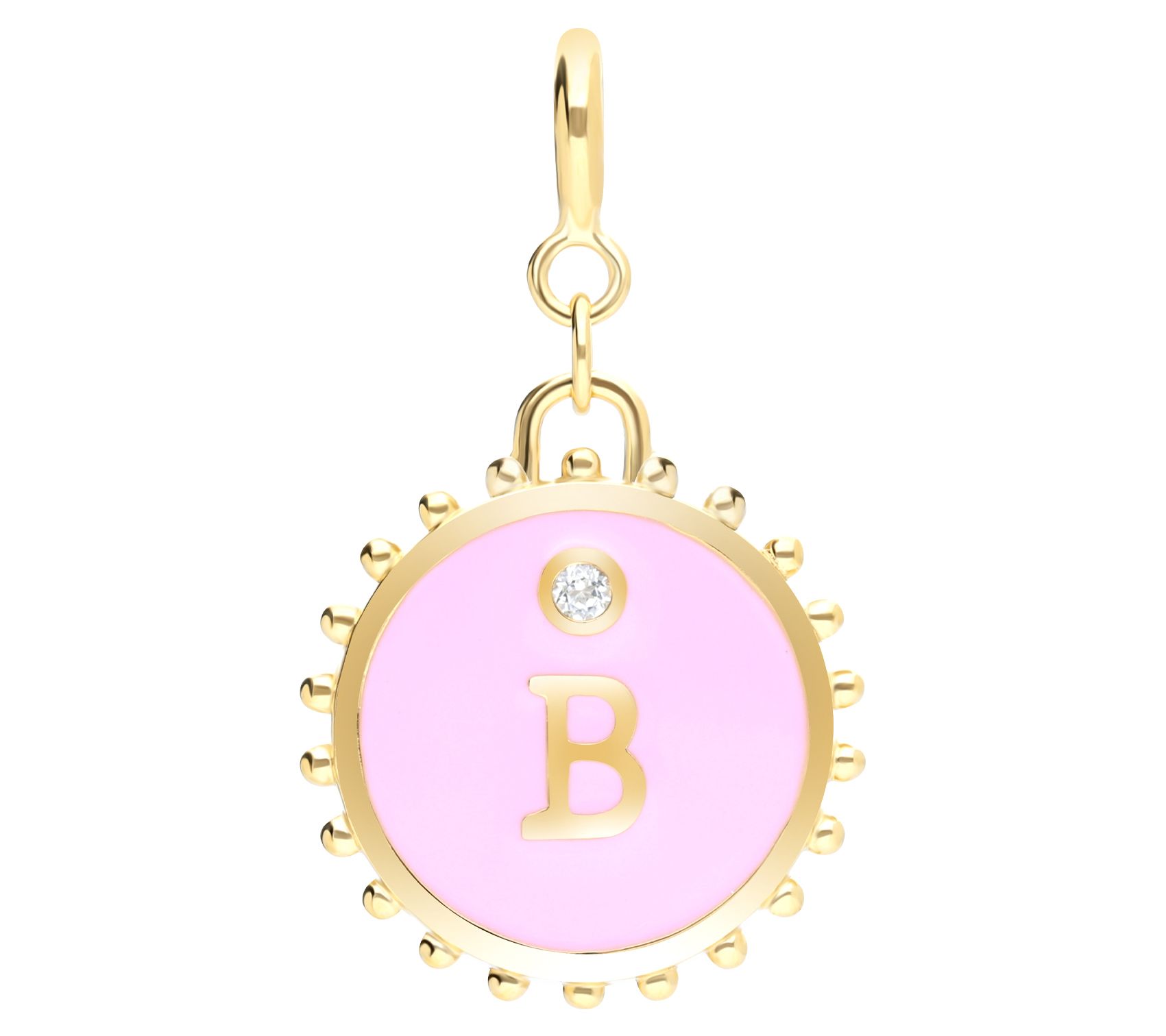 Elyse Ryan 14K Gold Clad White Topaz Initial Charm