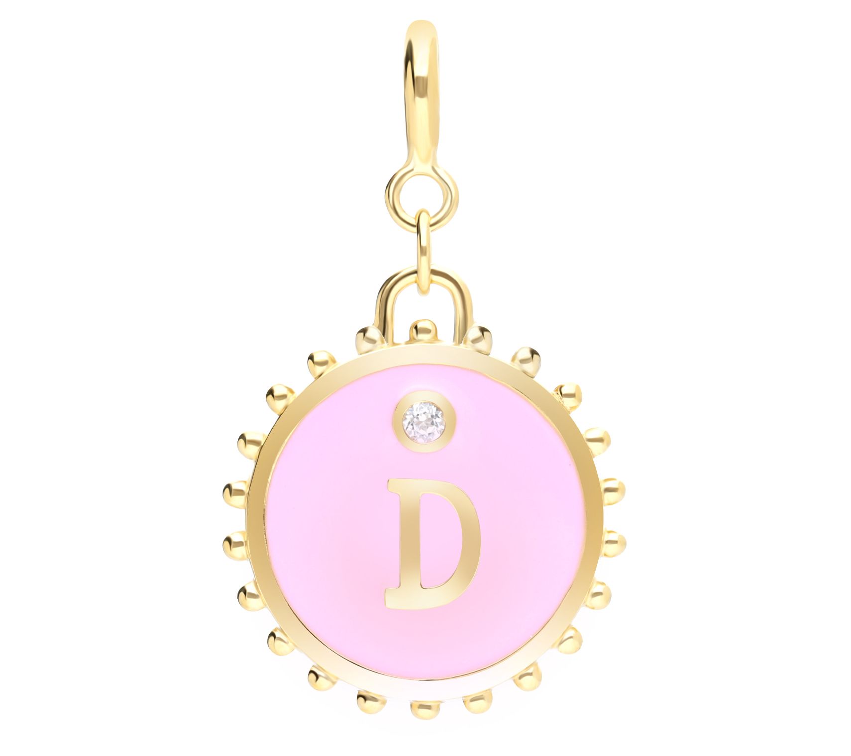 Elyse Ryan 14K Gold Clad White Topaz Initial Charm