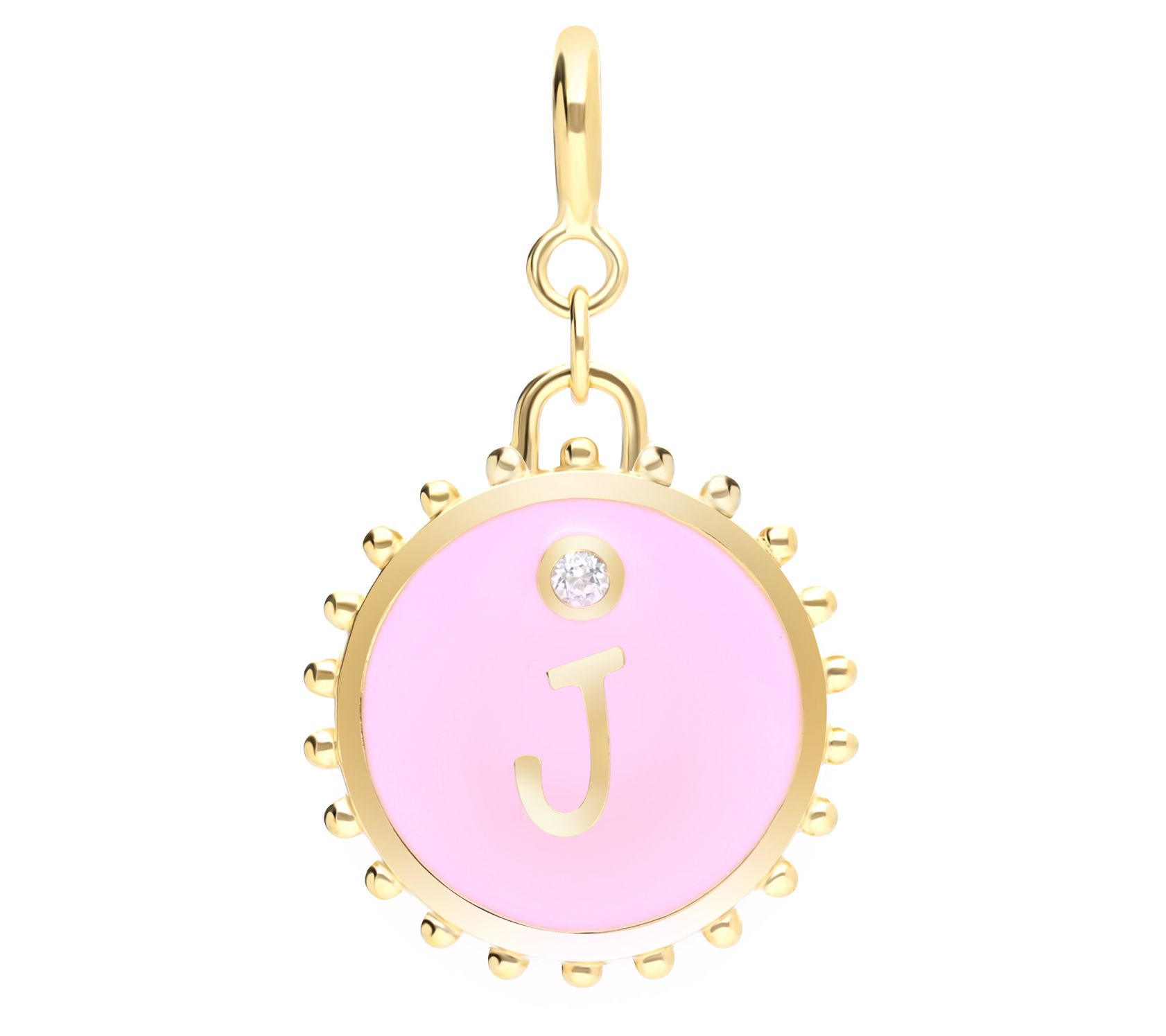 Elyse Ryan 14K Gold Clad White Topaz Initial Charm