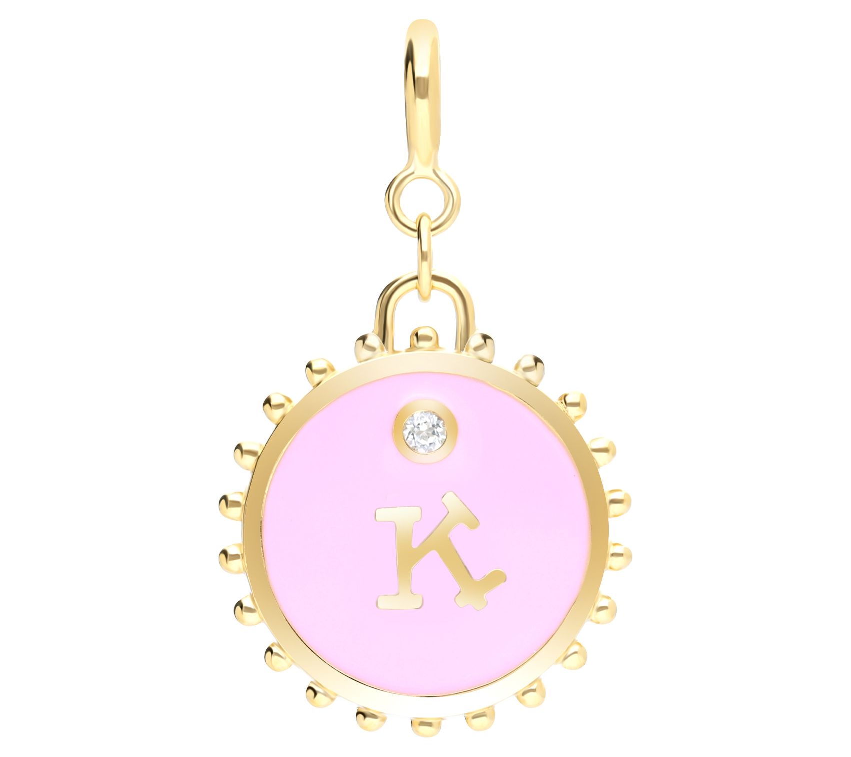 Elyse Ryan 14K Gold Clad White Topaz Initial Charm