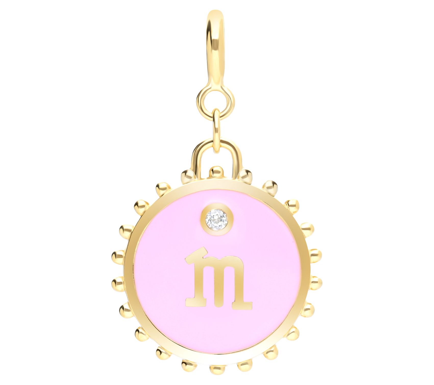 Elyse Ryan 14K Gold Clad White Topaz Initial Charm