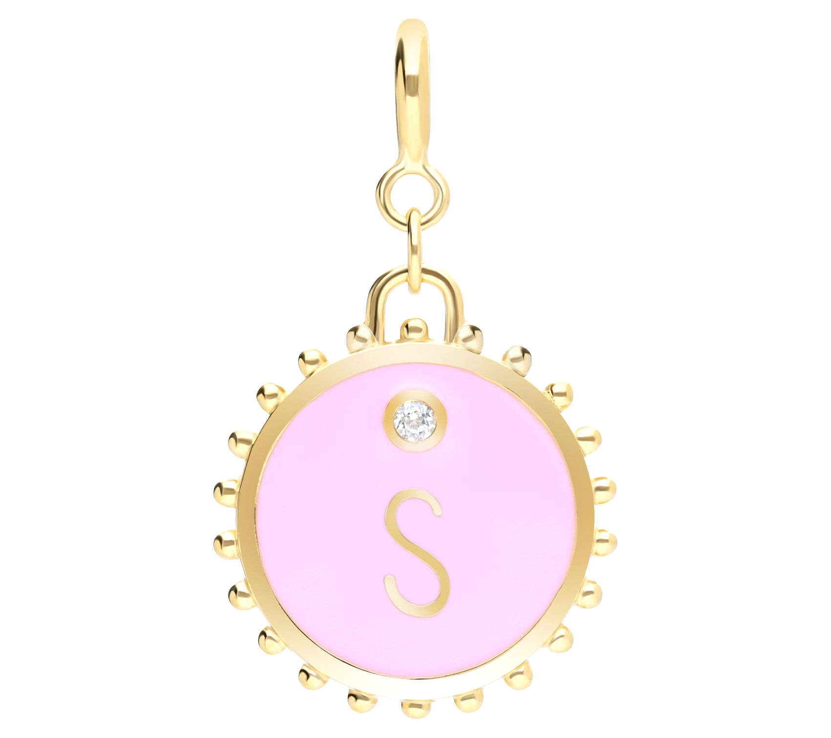 Elyse Ryan 14K Gold Clad White Topaz Initial Charm