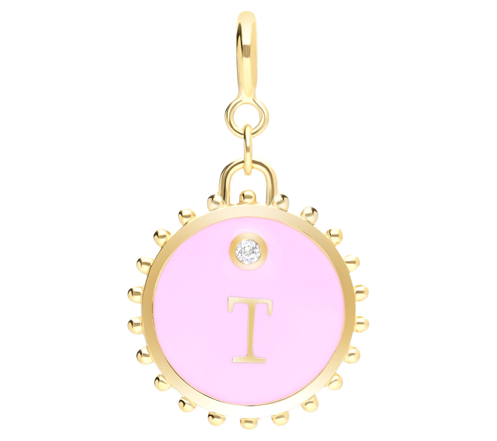 Elyse Ryan 14K Gold Clad White Topaz Initial Charm