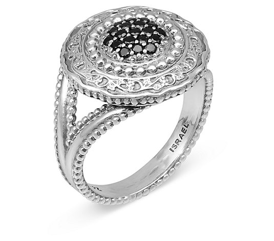 Or Paz Sterling Silver Pave Gemstone Cocktail Ring