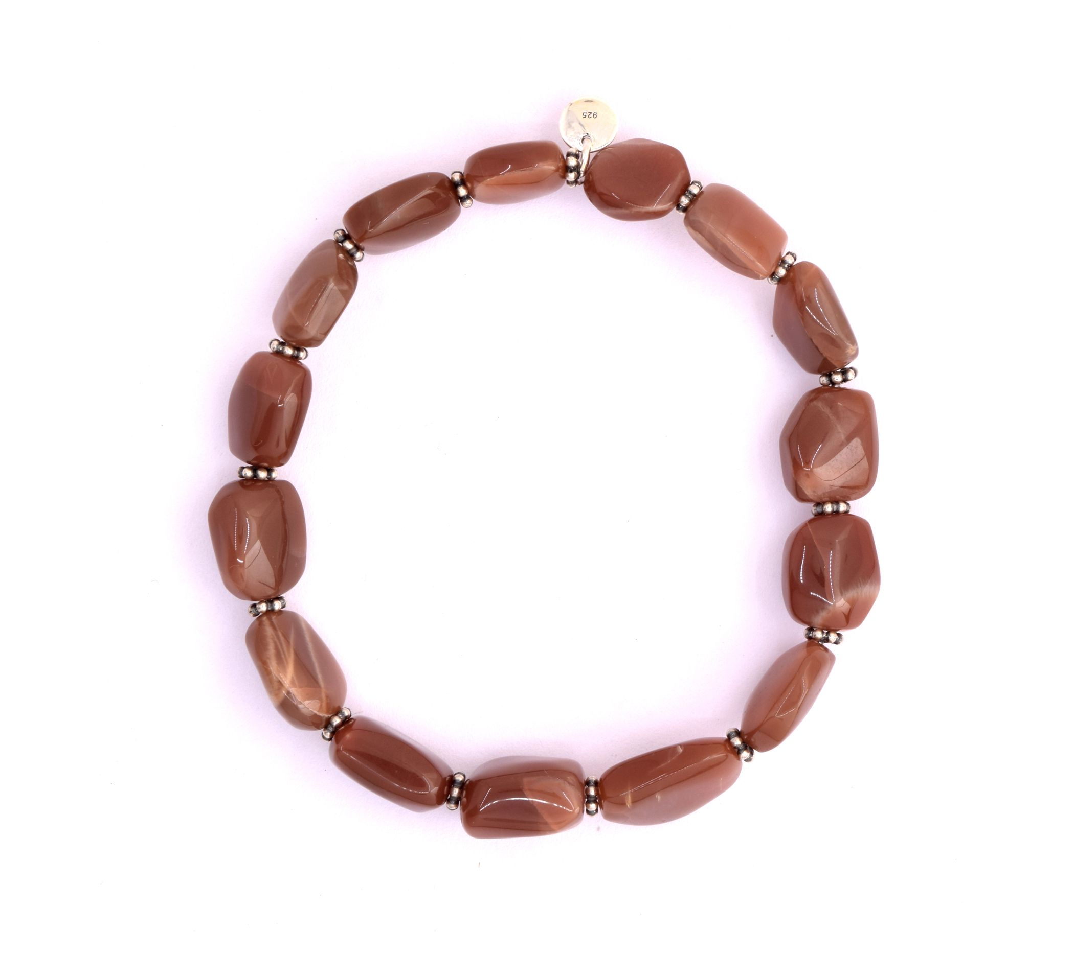 Chocolate Moonstone Smooth Beaded Stretch Bracelet