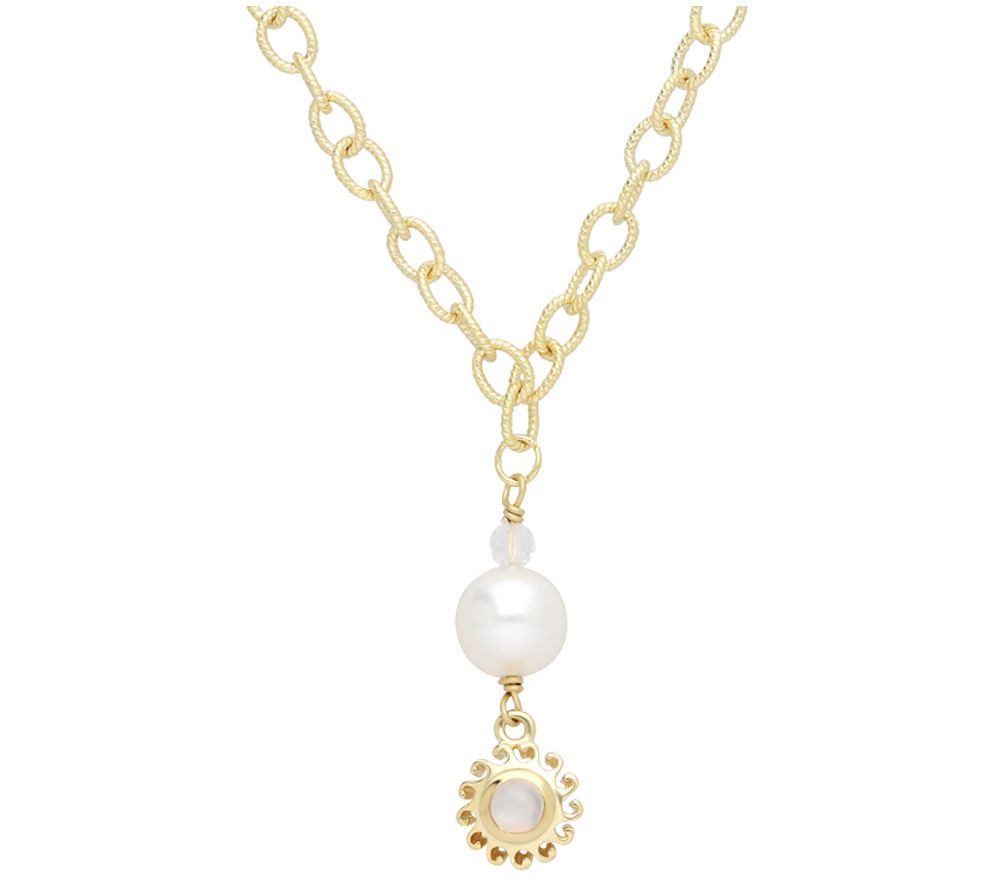Goddaughters 14K Clad Cultured Pearl & Gemstone Necklace