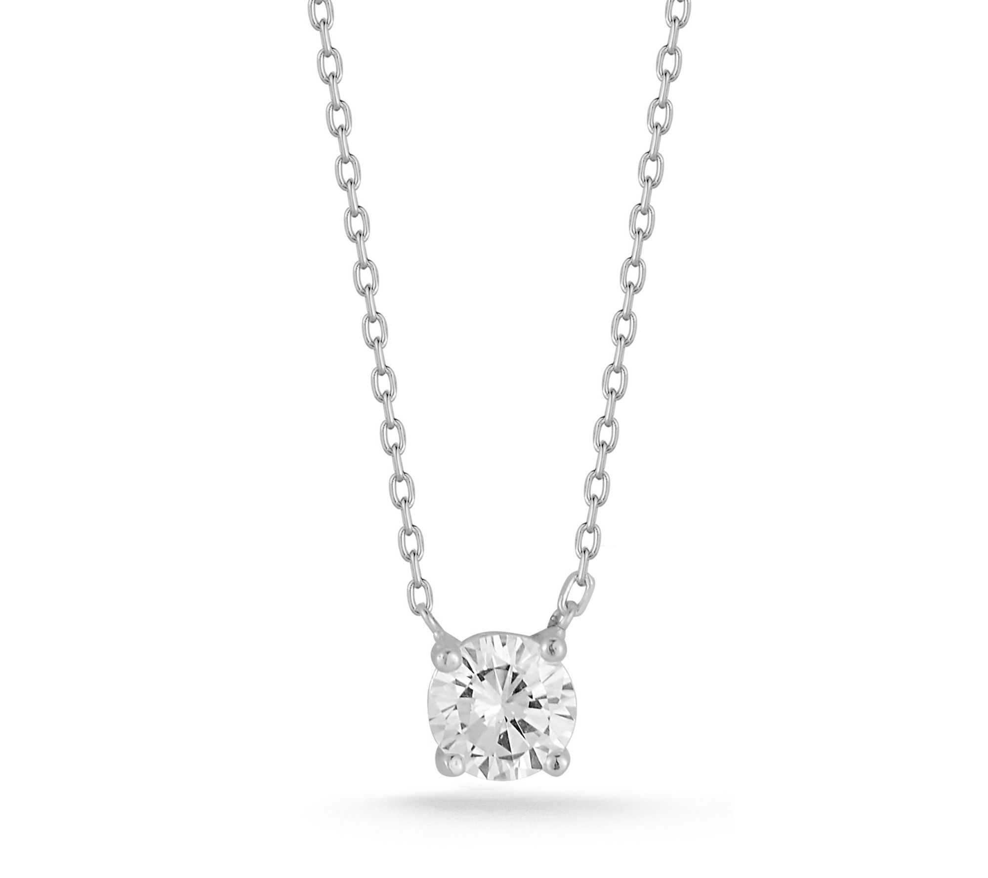 Sterlina Silver Solitaire Pendant w/ Chain, Sterling