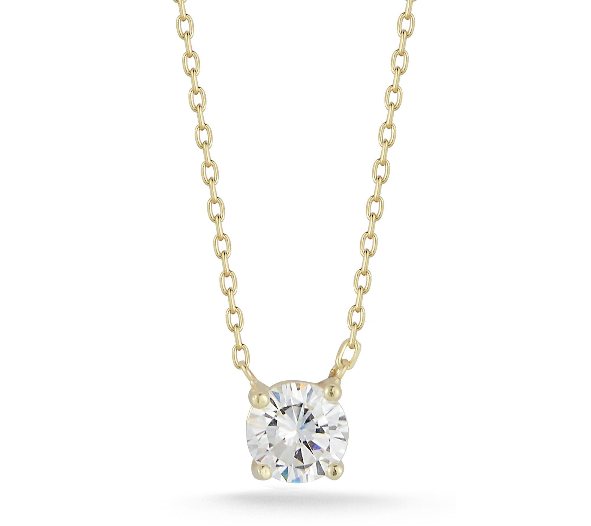 Sterlina Silver Solitaire Pendant w/ Chain, Sterling