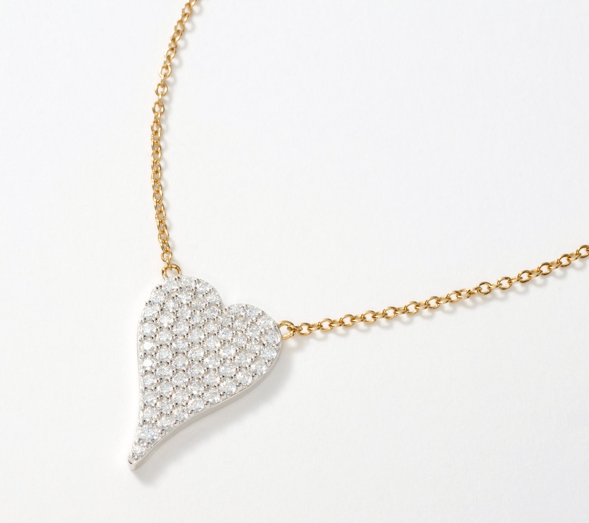 Diamonique x Jennifer Miller Signature Boxed Mini Pave Heart Necklace, Sterl