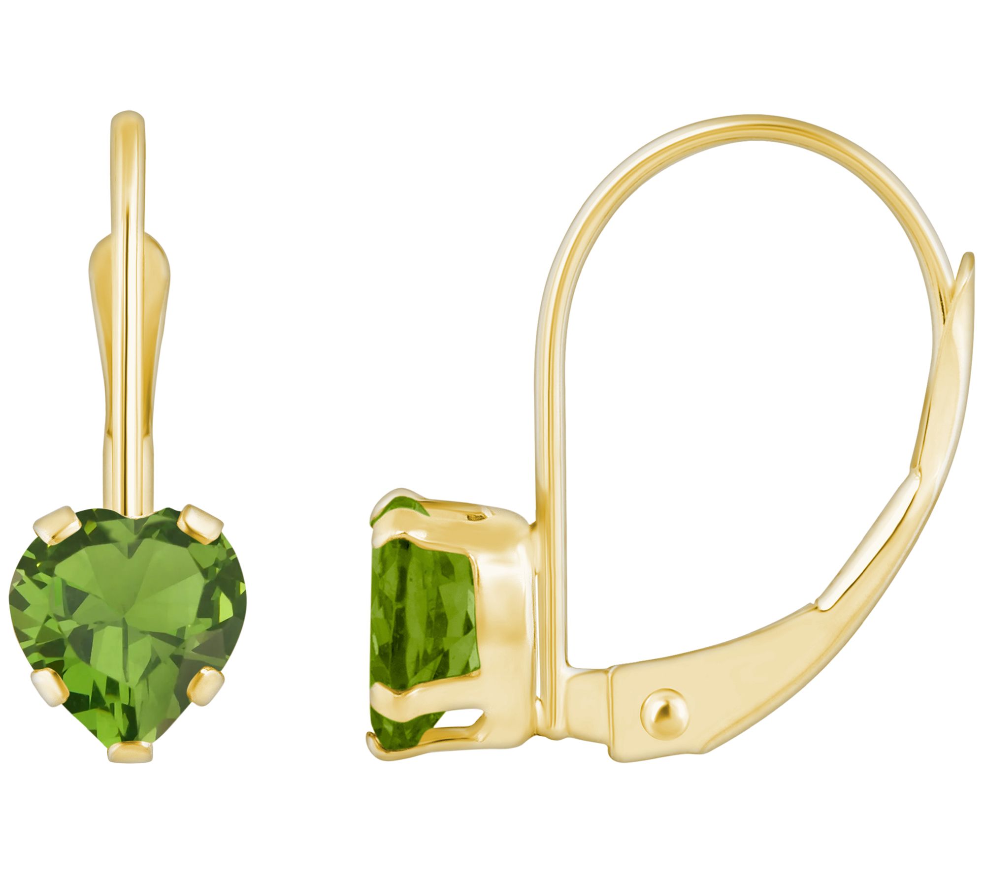 Affinity Gems Heart Cut Leverback Earrings, 10K Gold
