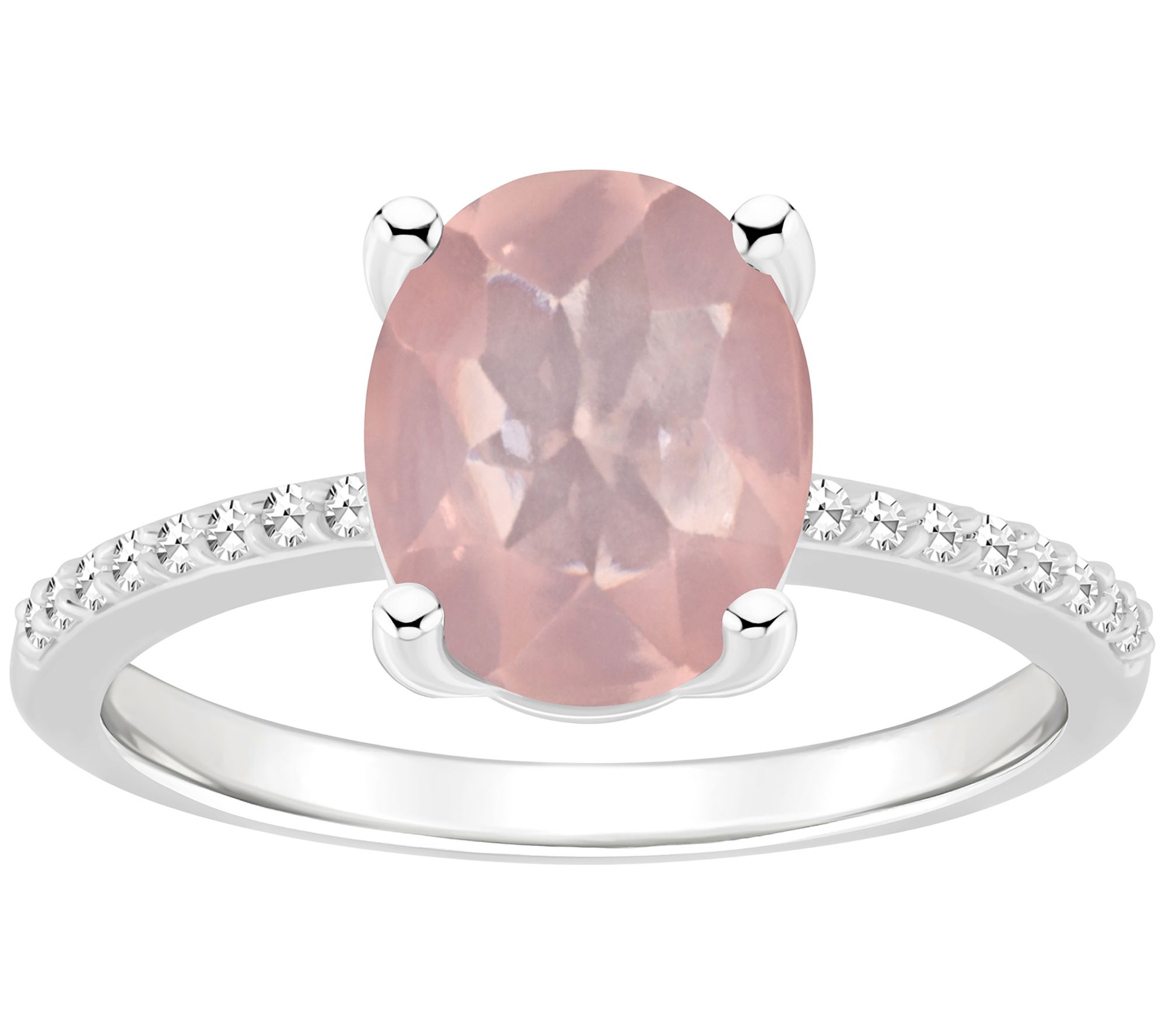 Affinity Gems Oval Gemstone & Diamond Band Ring, Sterling