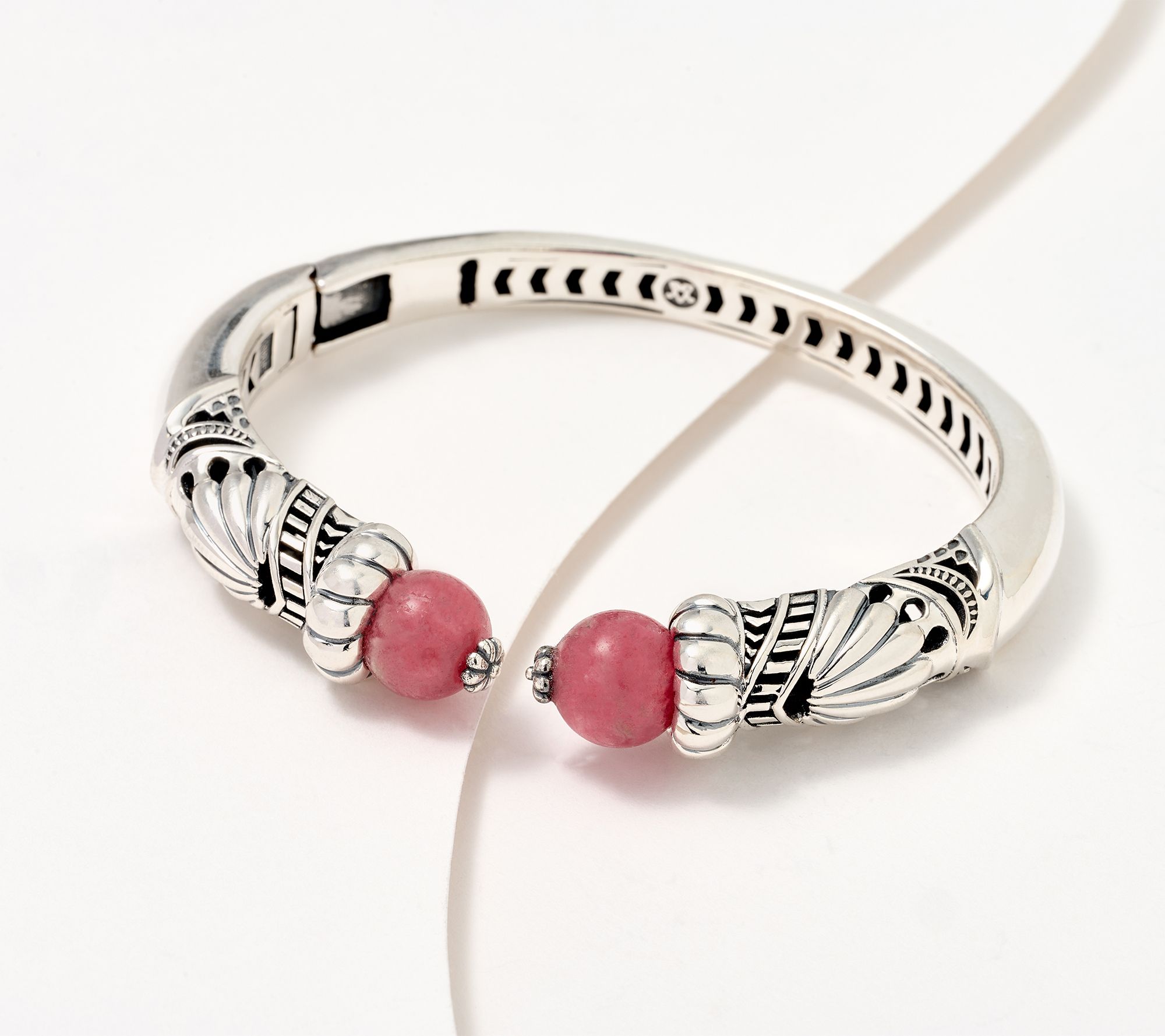 American West Sterling Silver Gemstone Hinged Cuff