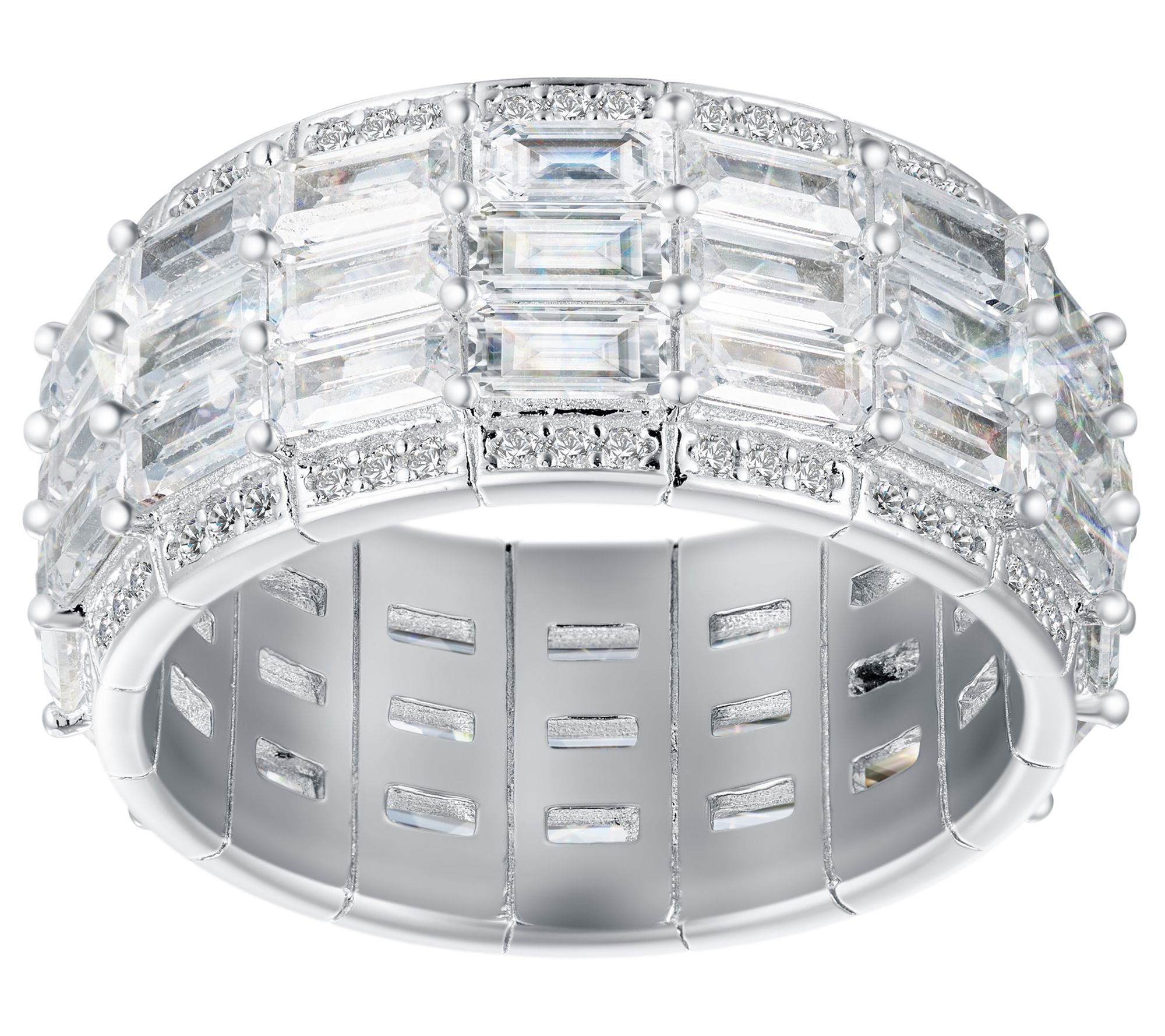 Diamonique x Jennifer Miller Baguette Band Ring, Sterling