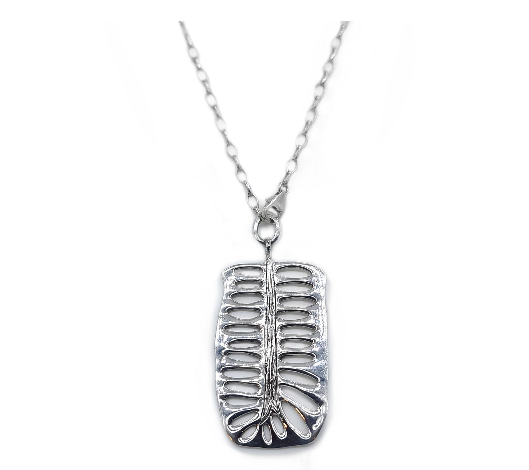Hagit Sterling Silver 30" Adjustable Palm TreeLariat Necklace