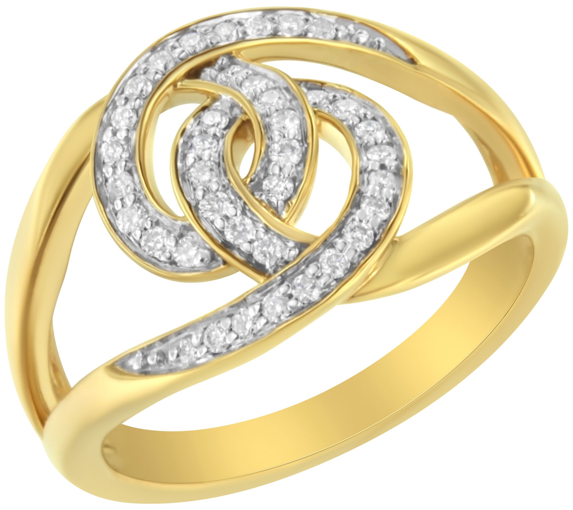 Haus of Brilliance 0.25 cttw Diamond Ring, 14KGold Plated