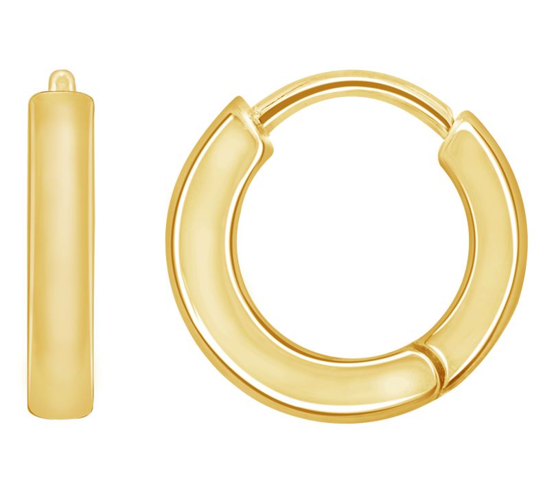 14K Gold Plated Midi Huggie Hoop Earrings
