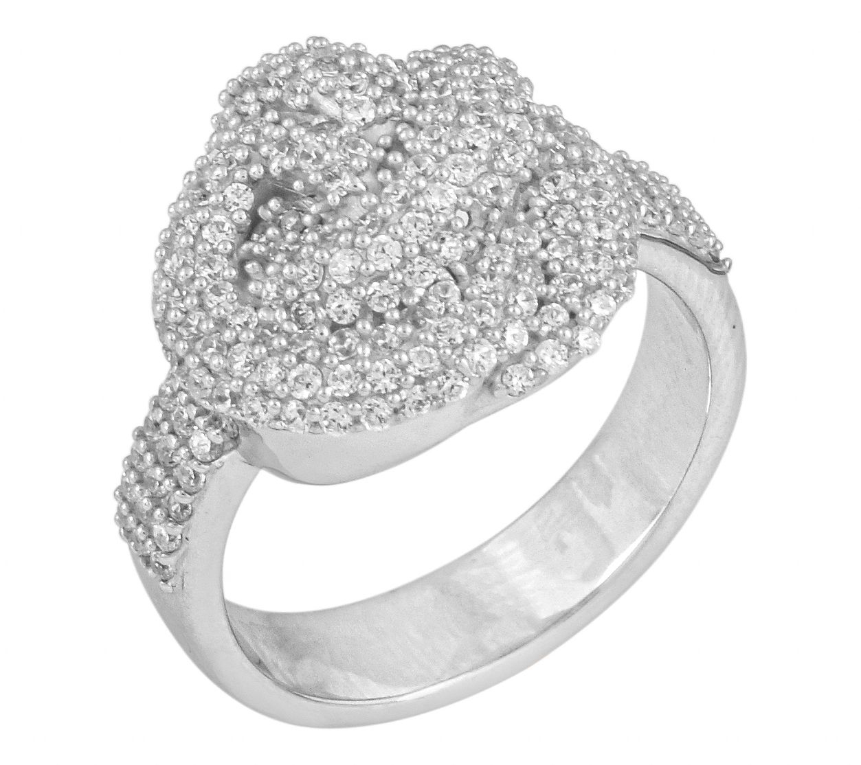 Diamonique 2.05 cttw Cluster Cocktail Ring, Sterling Silver