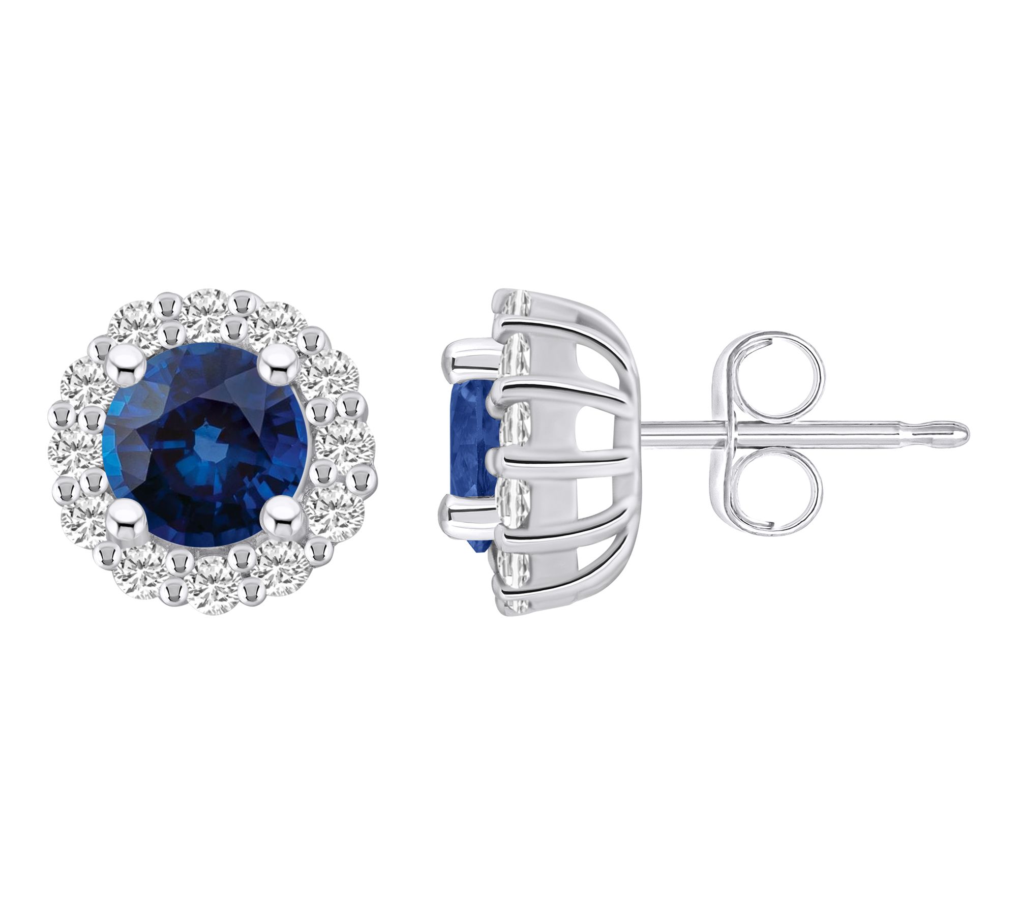 Affinity Gems Sapphire & 0.60 ctttw Diamond Earrings, 14K Gold
