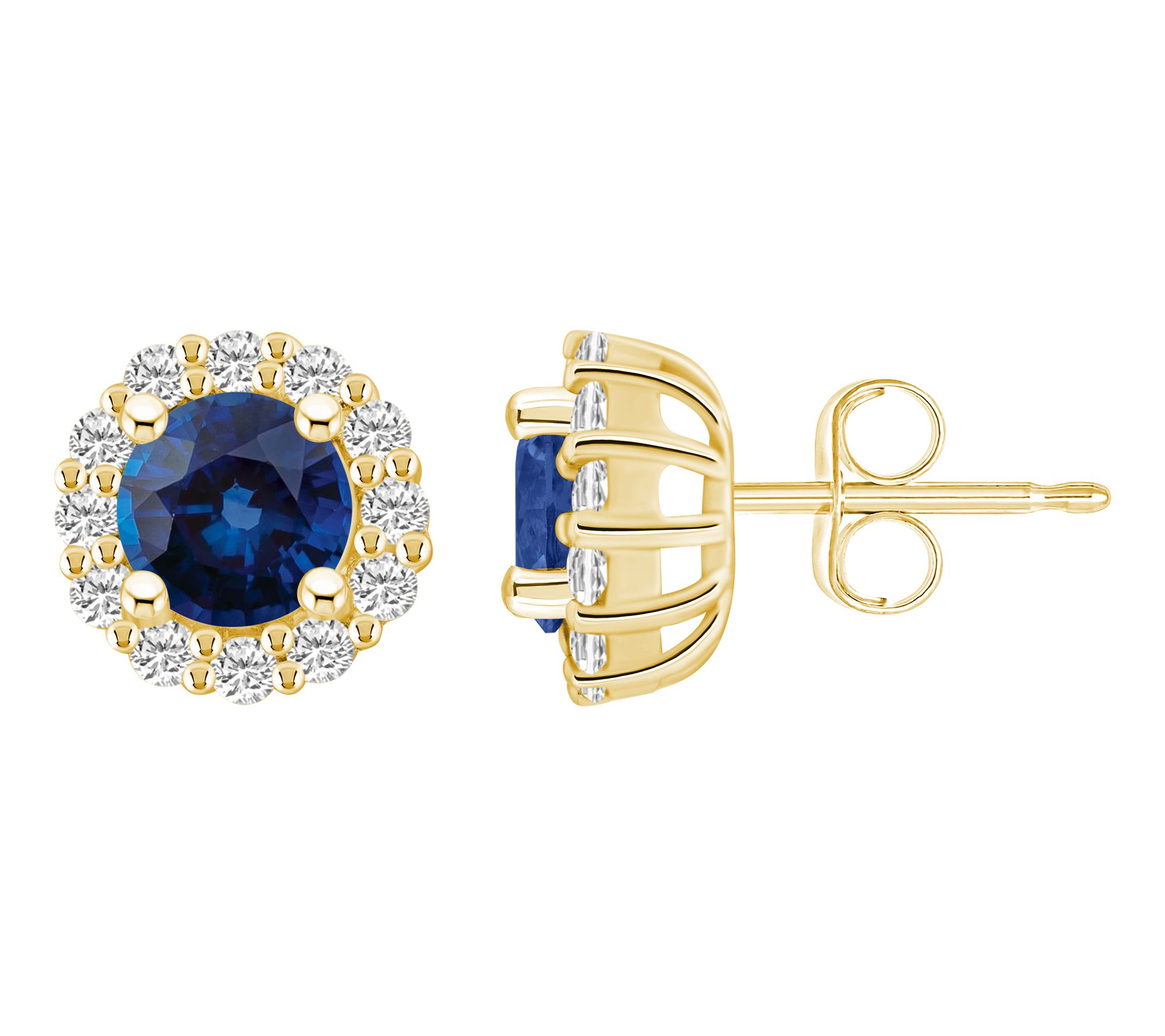 Affinity Gems Sapphire & 0.60 ctttw Diamond Earrings, 14K Gold