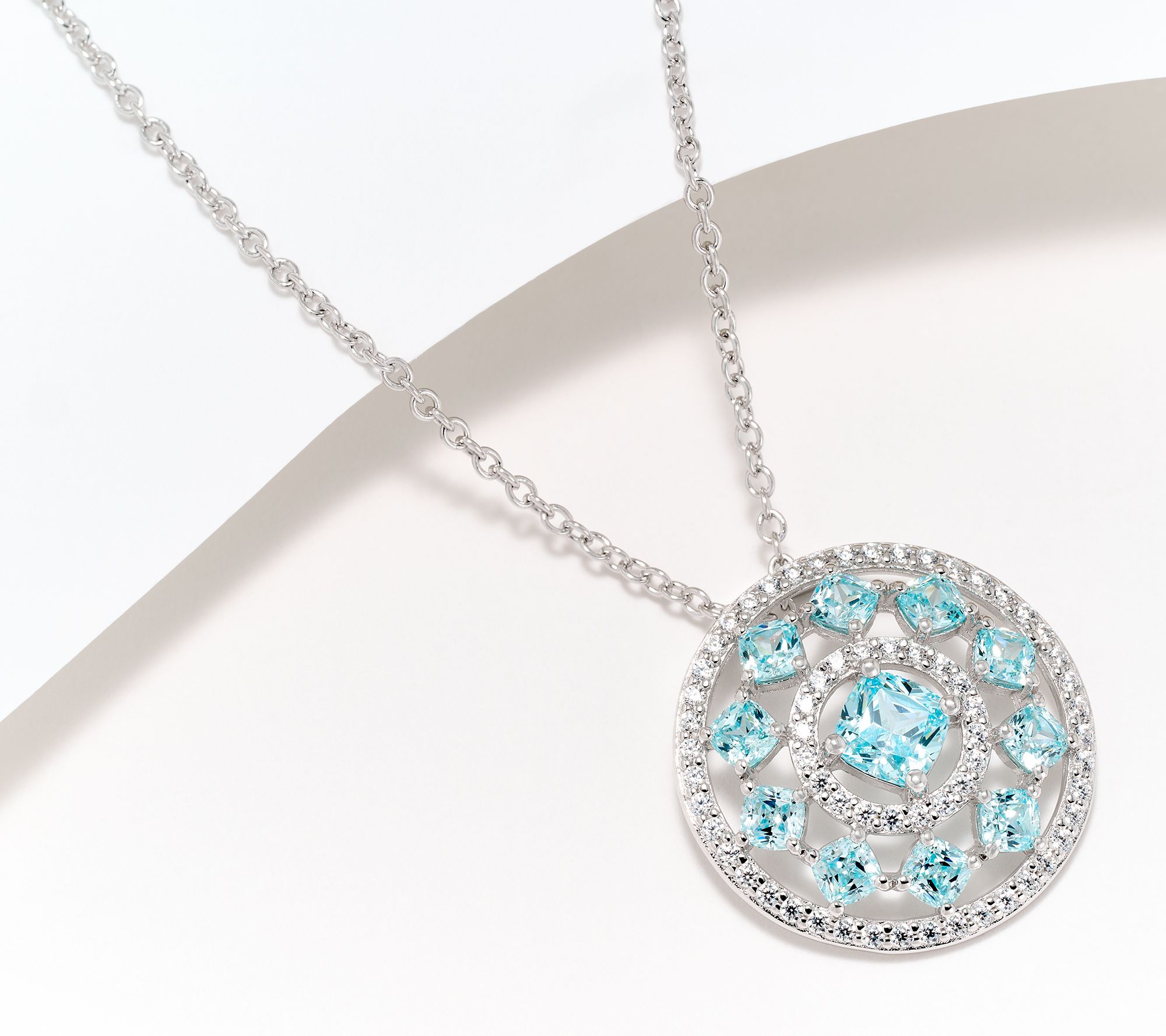 Diamonique x Kathy Levine Sundial Pendant with Chain, Sterling