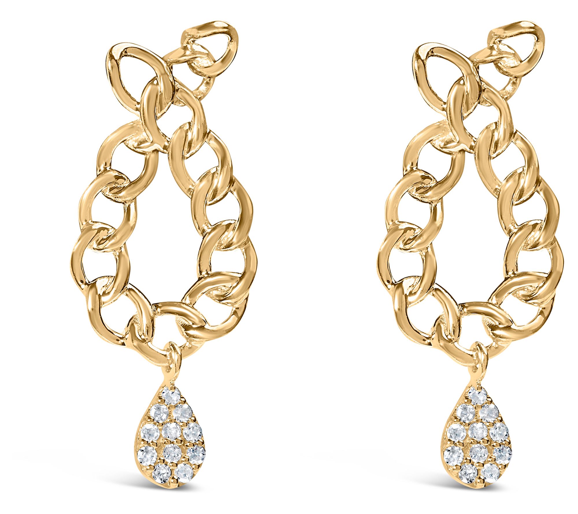 Haus of Brilliance Diamond Accent Dangle Earrings, 14K Plated
