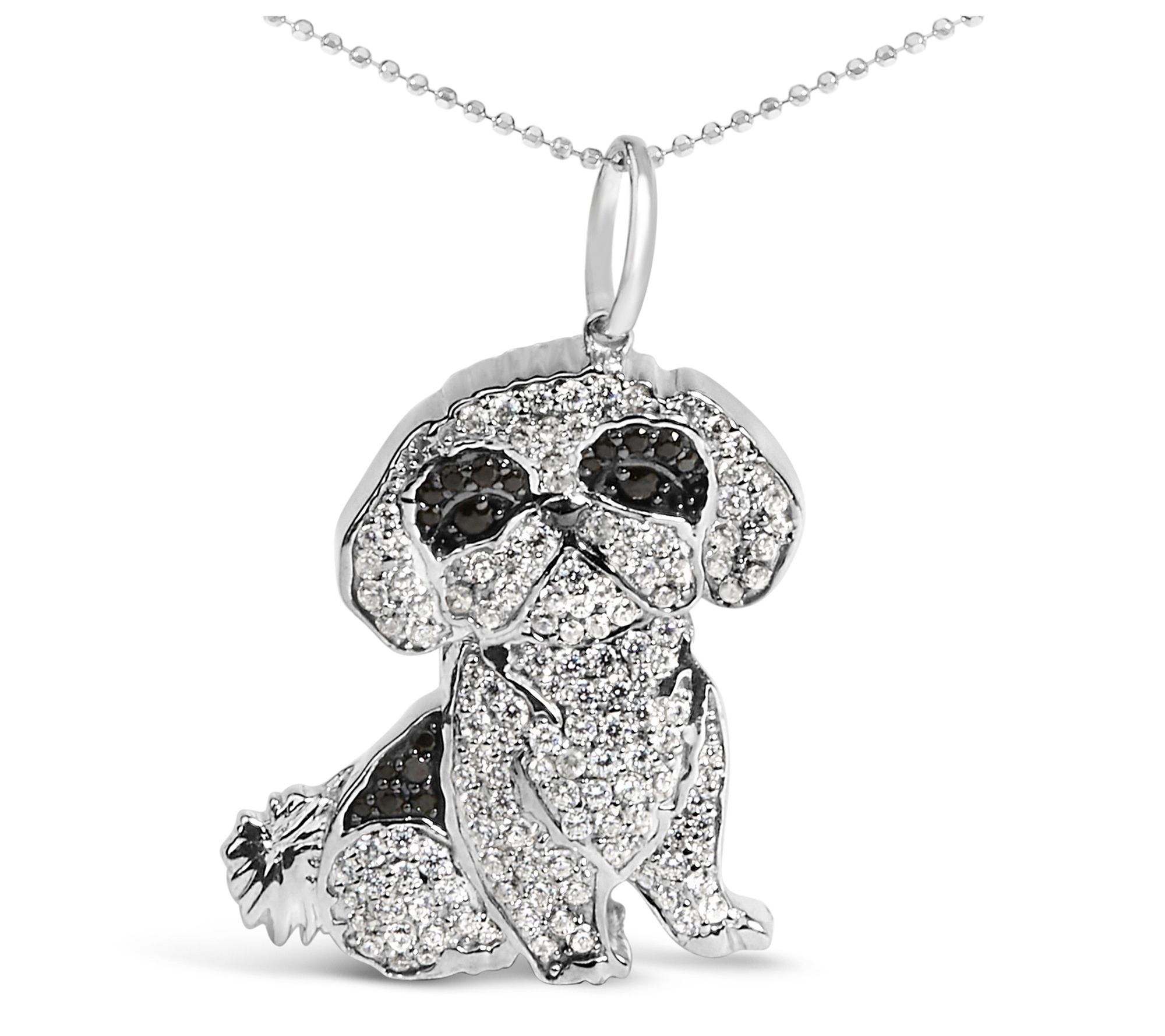 Haus of Brilliance 1.25 cttw Diamond Dog Necklace, Sterling