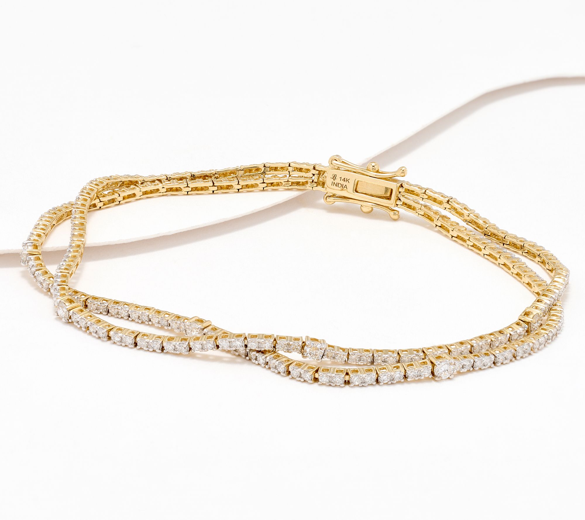 Affinity Diamonds Station Layered 1.50 cttw Bracelet, 14K